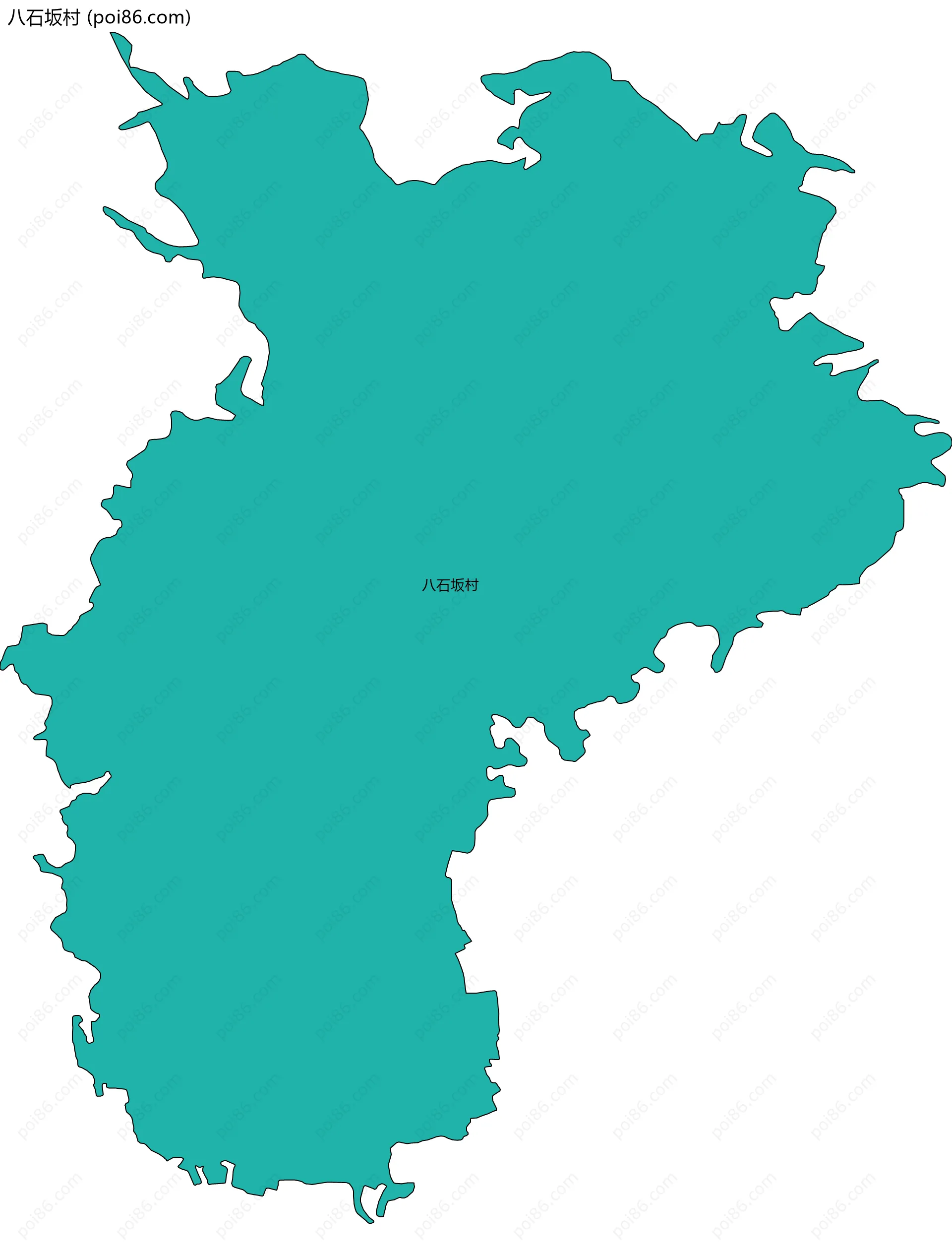 八石坂村边界地图