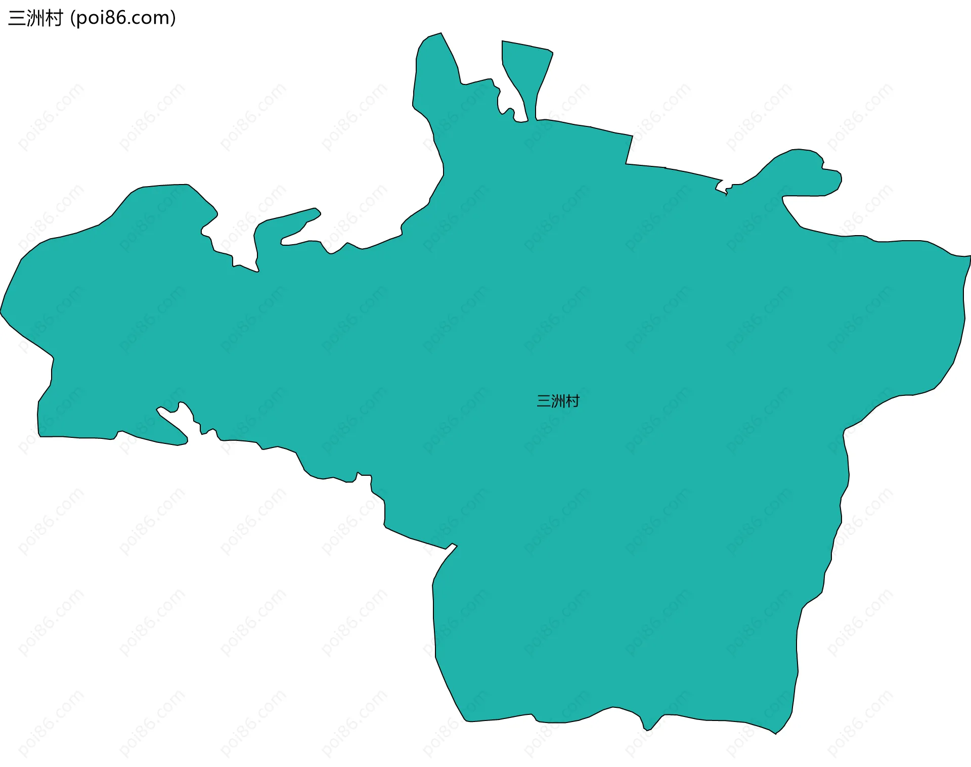 三洲村边界地图