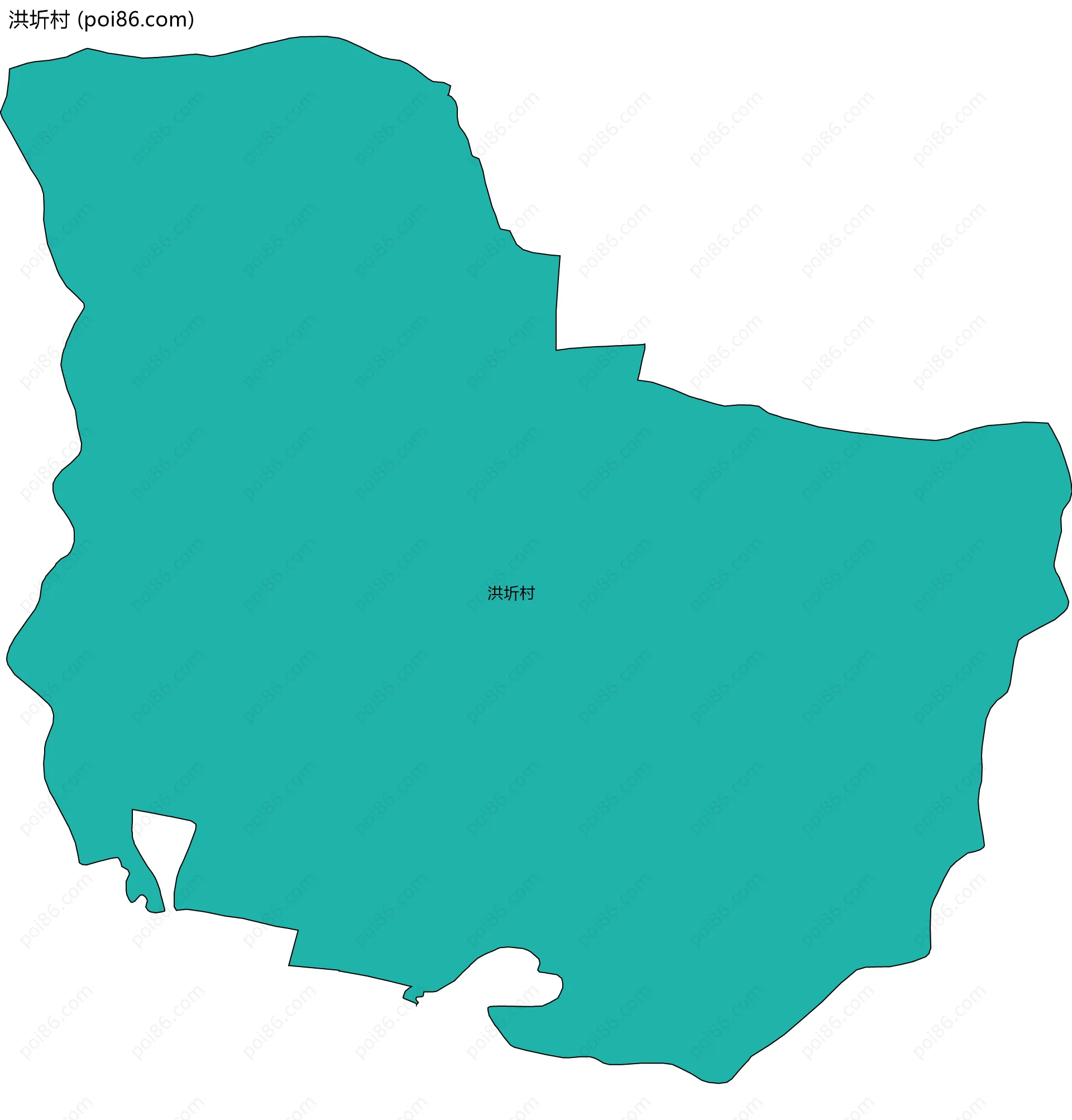洪圻村边界地图