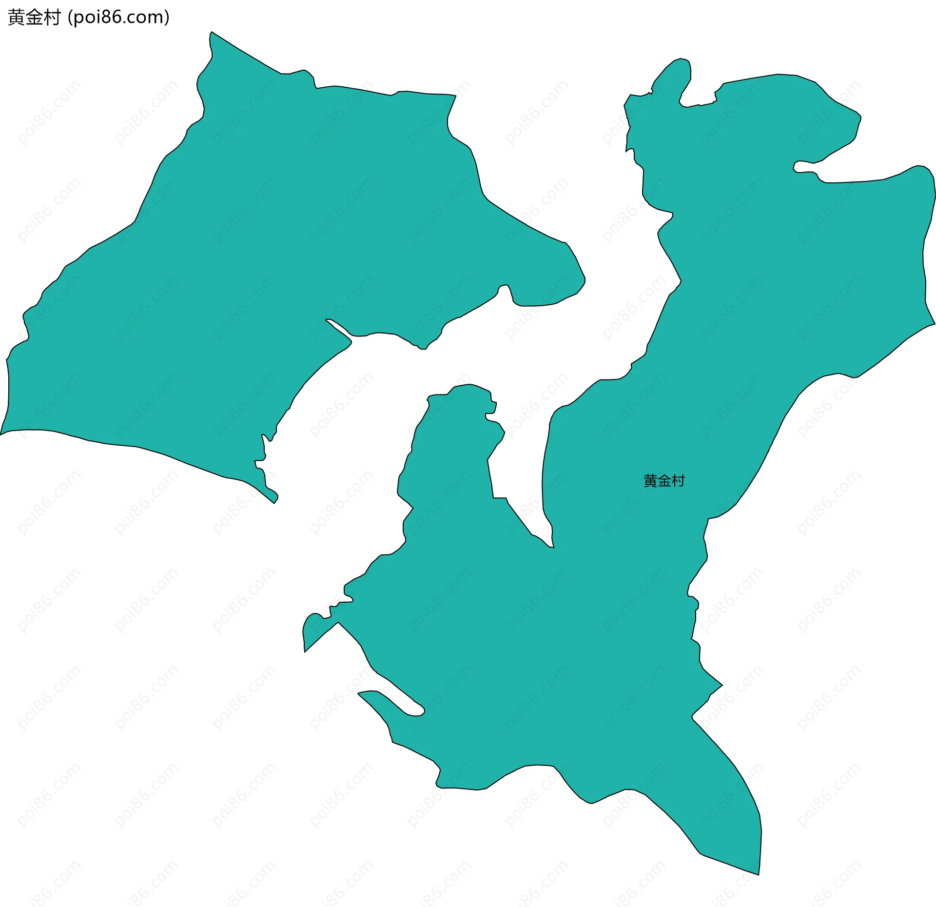 黄金村边界地图