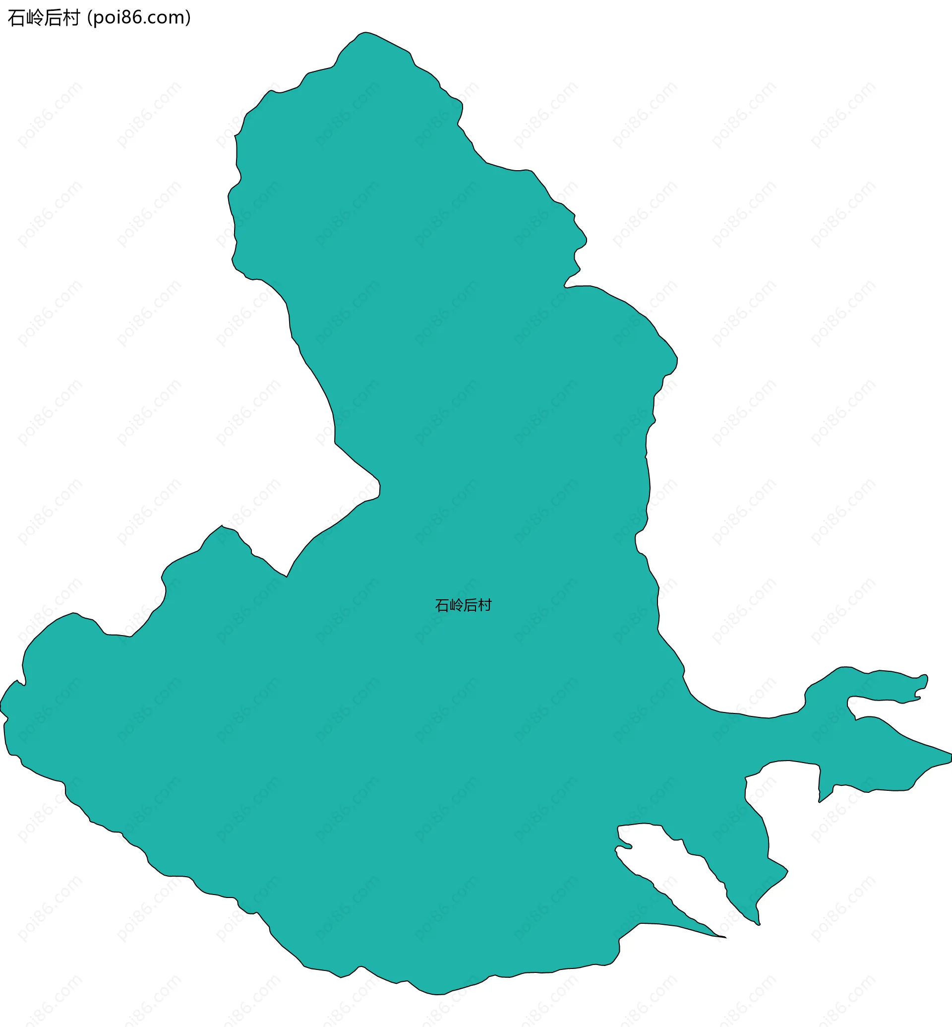 石岭后村边界地图