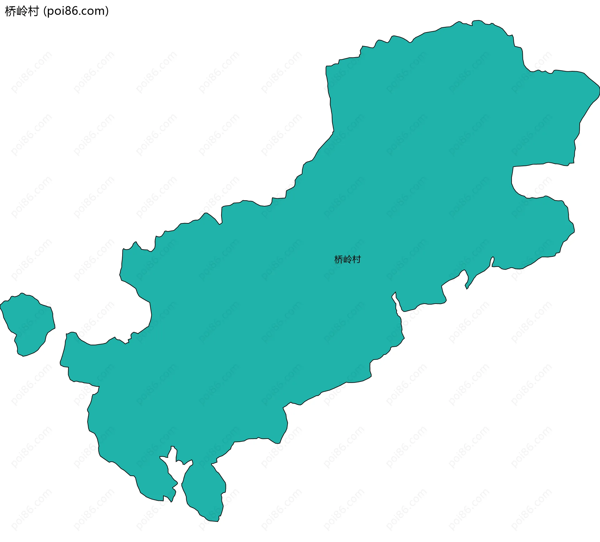 桥岭村边界地图