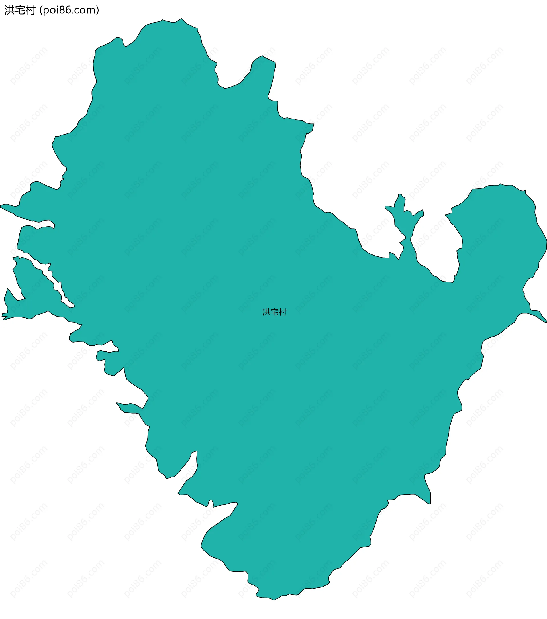 洪宅村边界地图