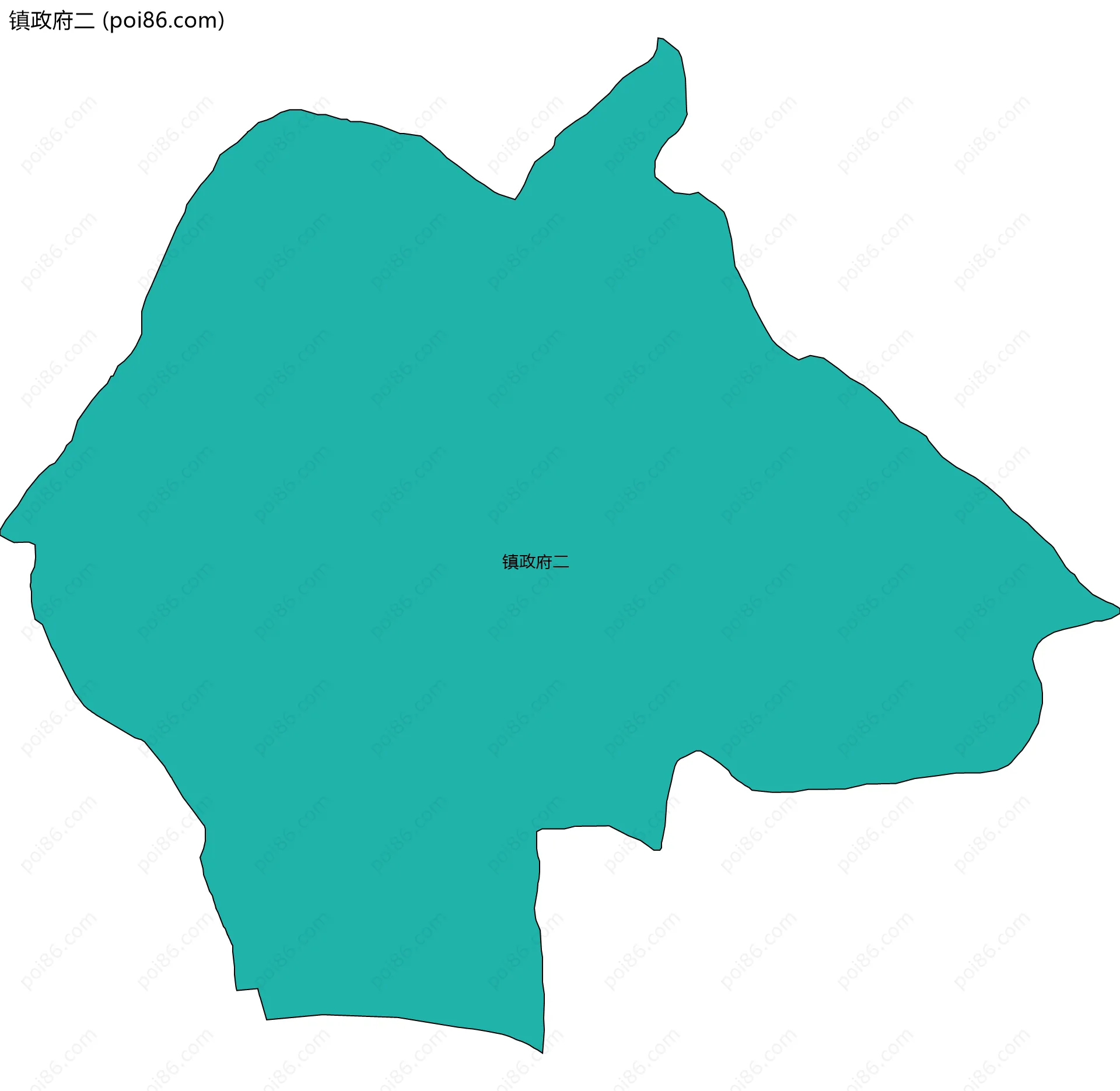 镇政府二边界地图