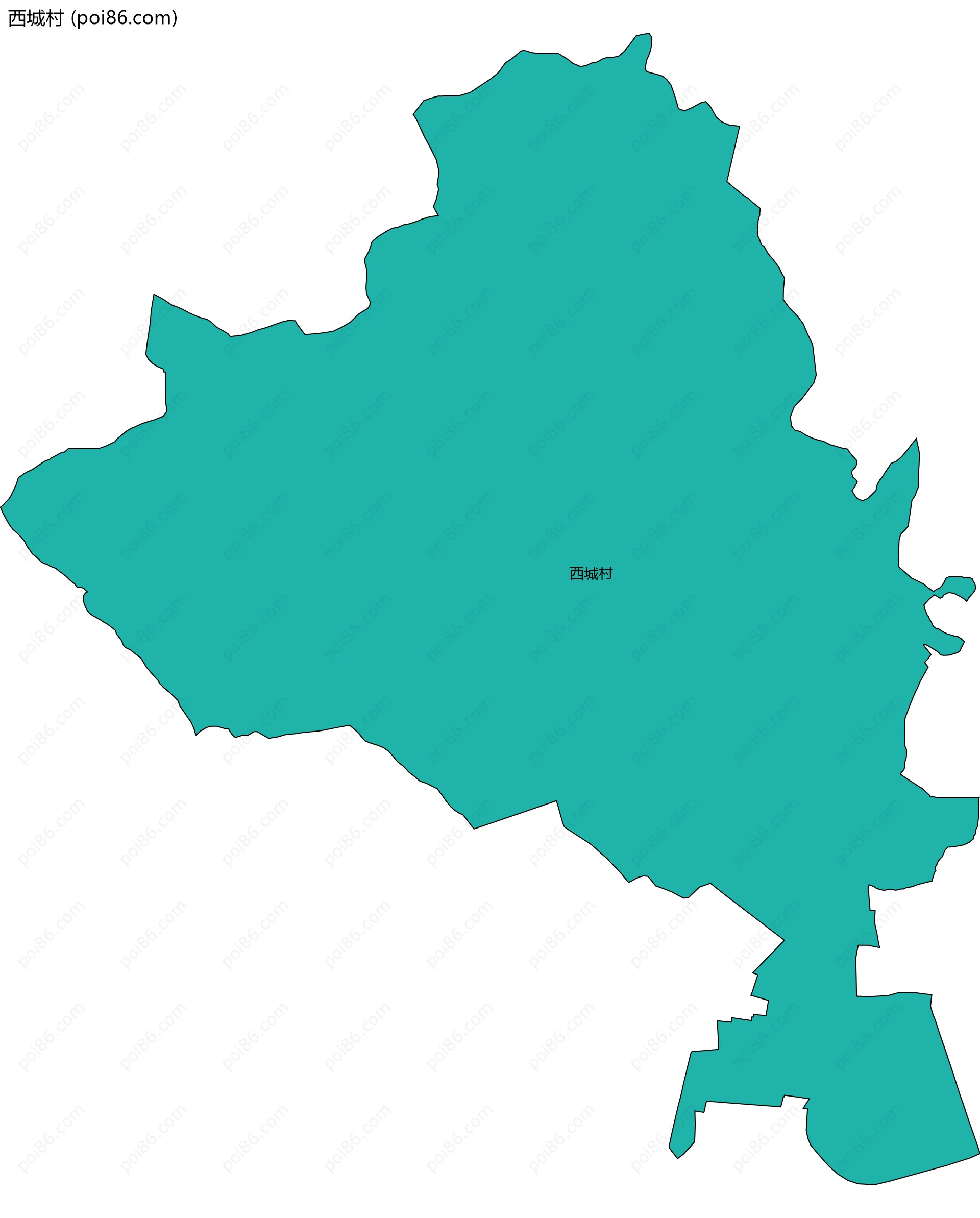 西城村边界地图