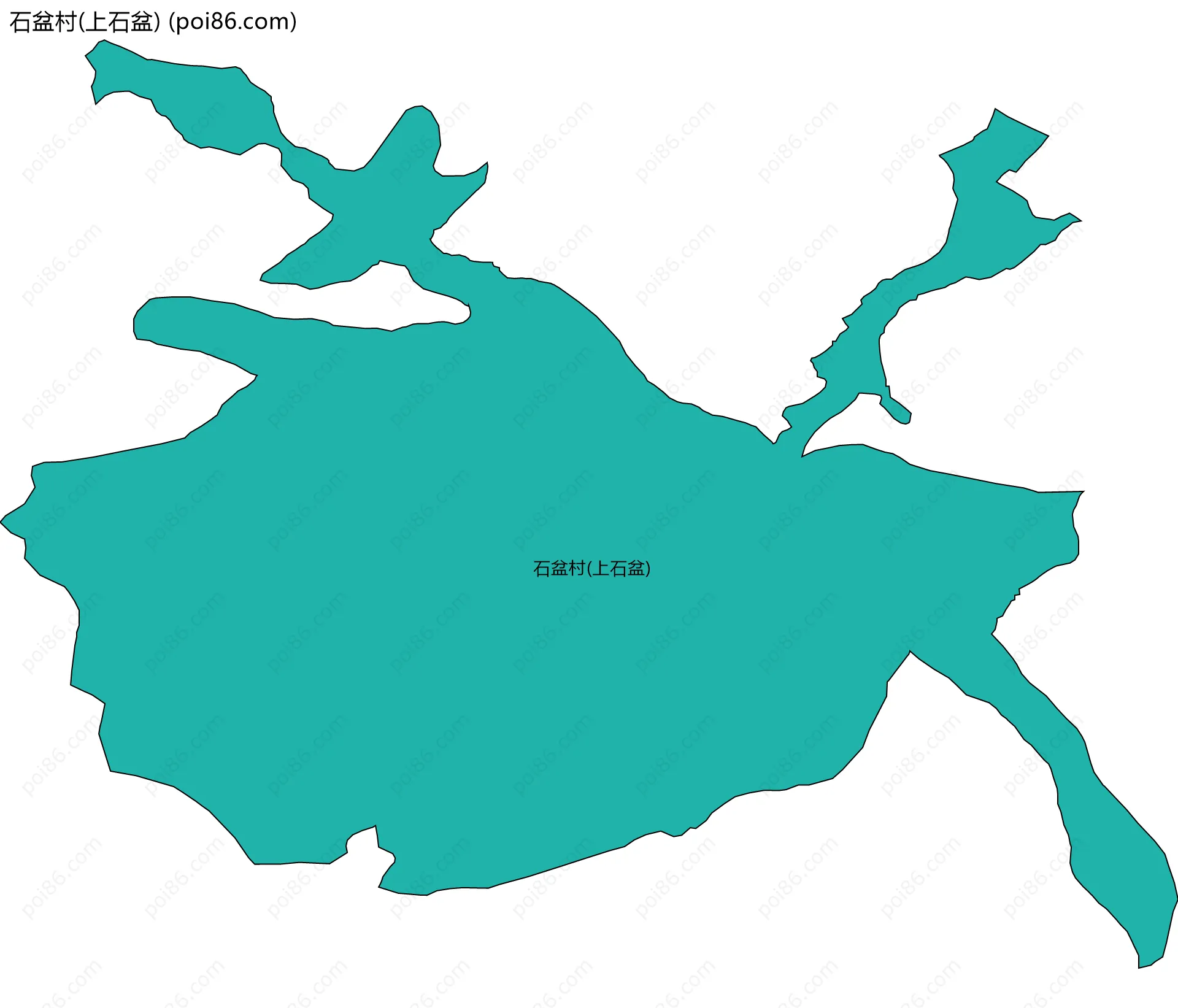 石盆村(上石盆)边界地图