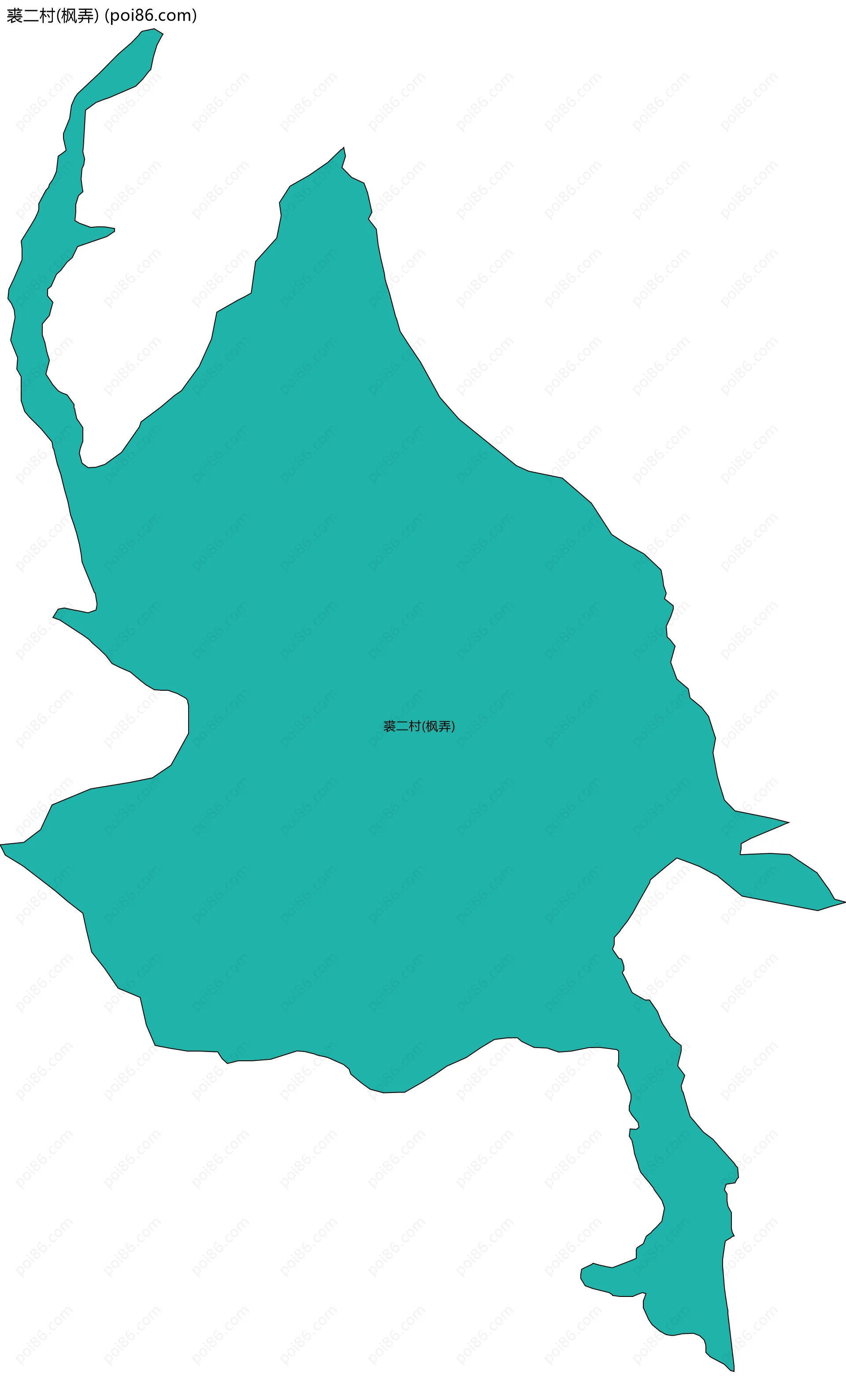 裘二村(枫弄)边界地图