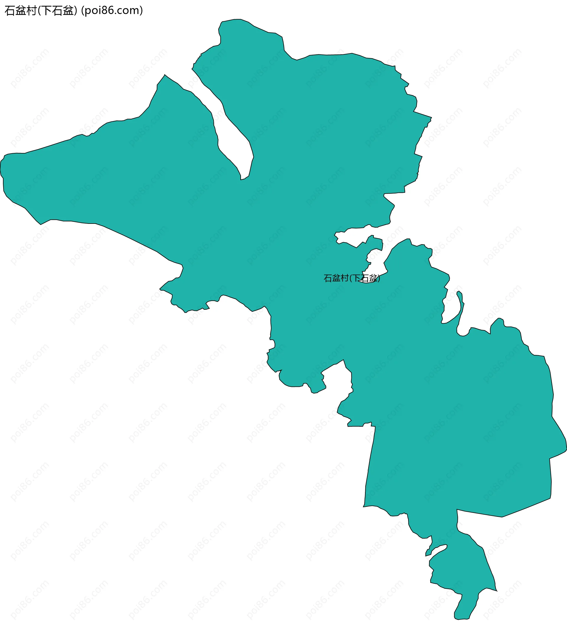 石盆村(下石盆)边界地图