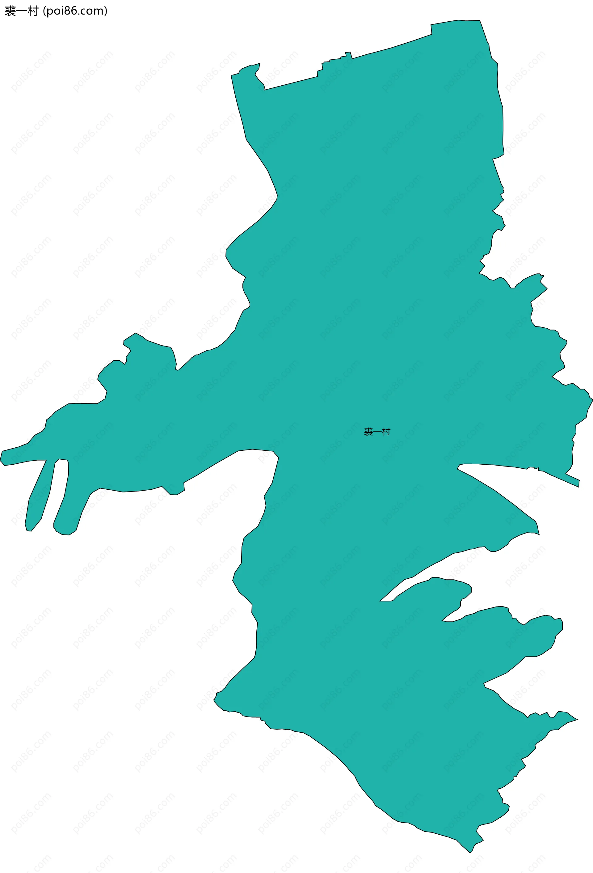 裘一村边界地图