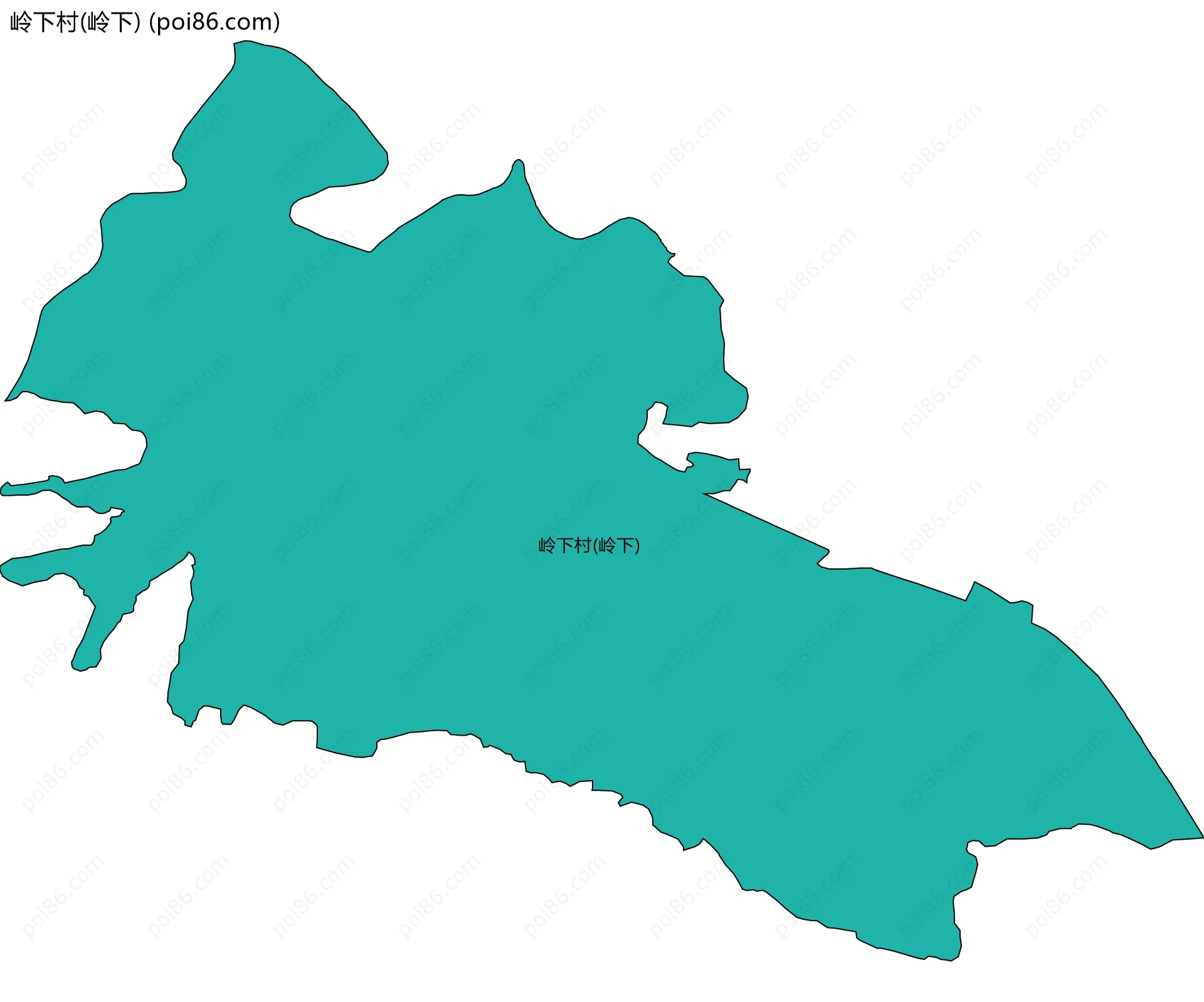 岭下村(岭下)边界地图