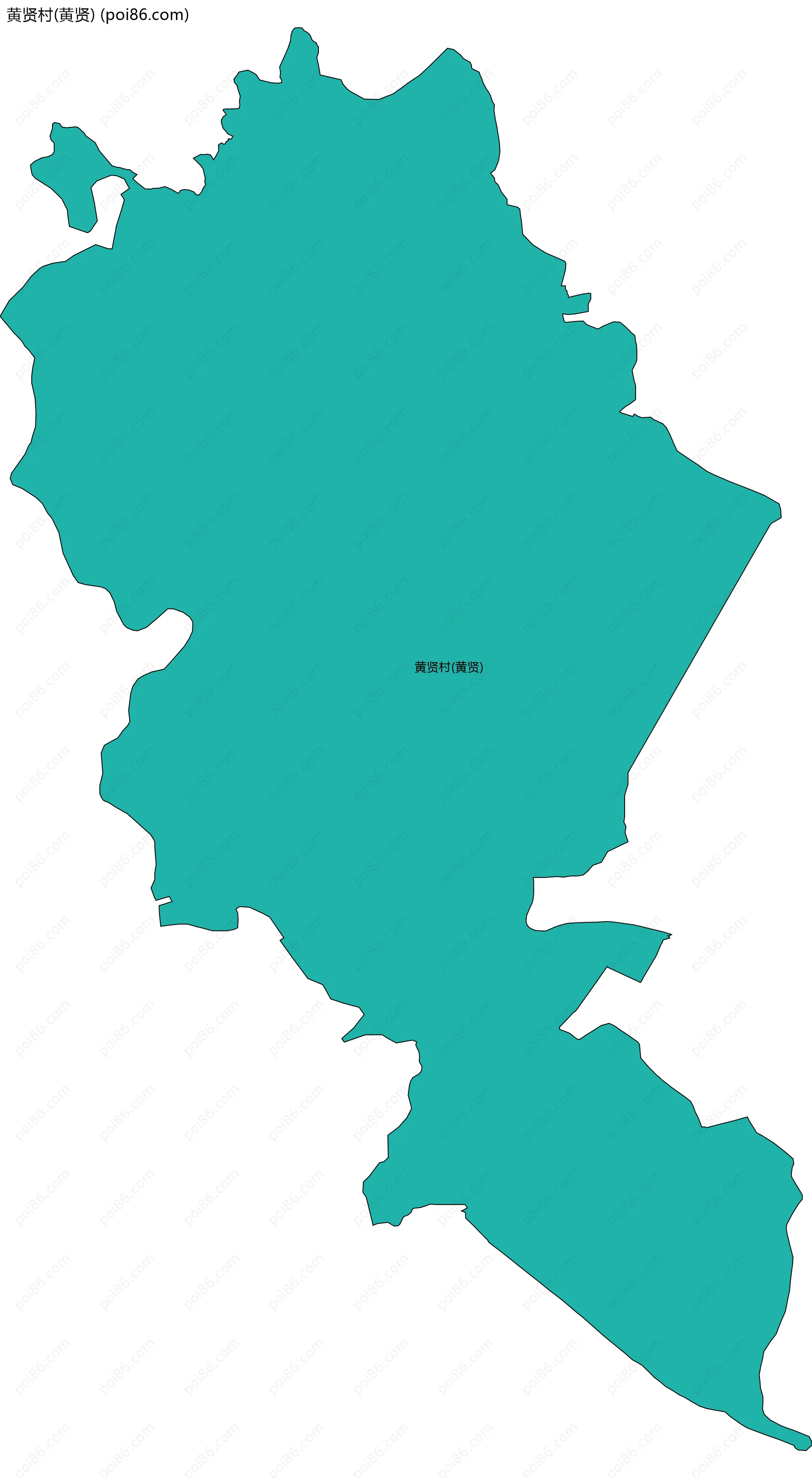 黄贤村(黄贤)边界地图