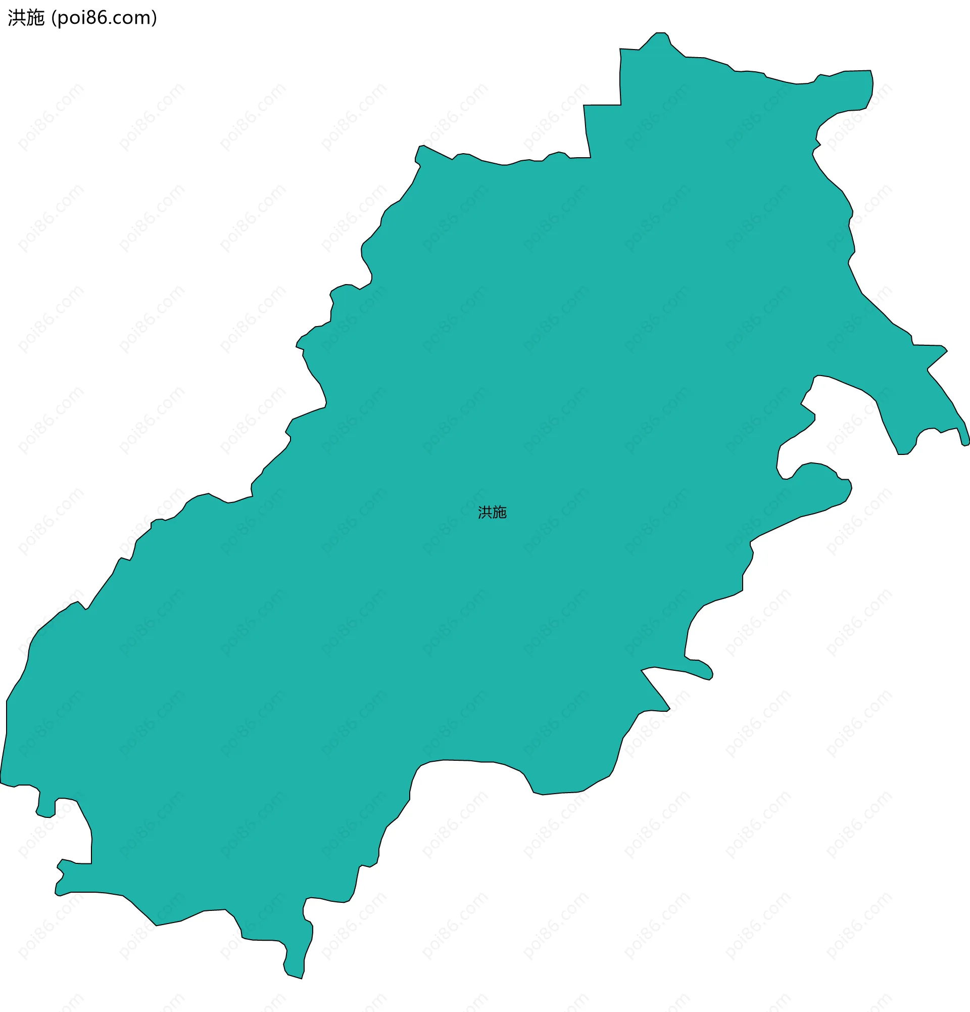 洪施边界地图