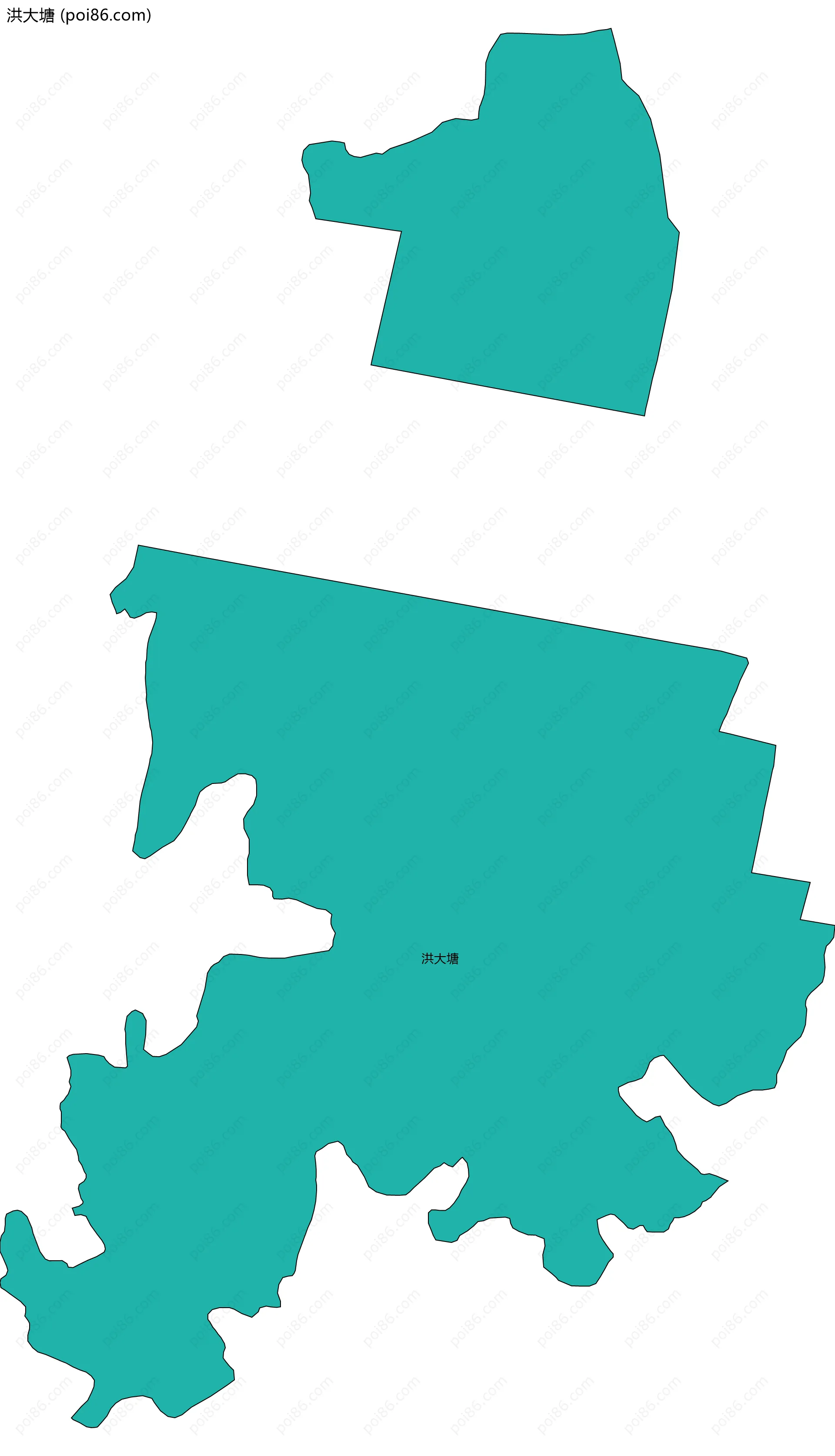 洪大塘边界地图
