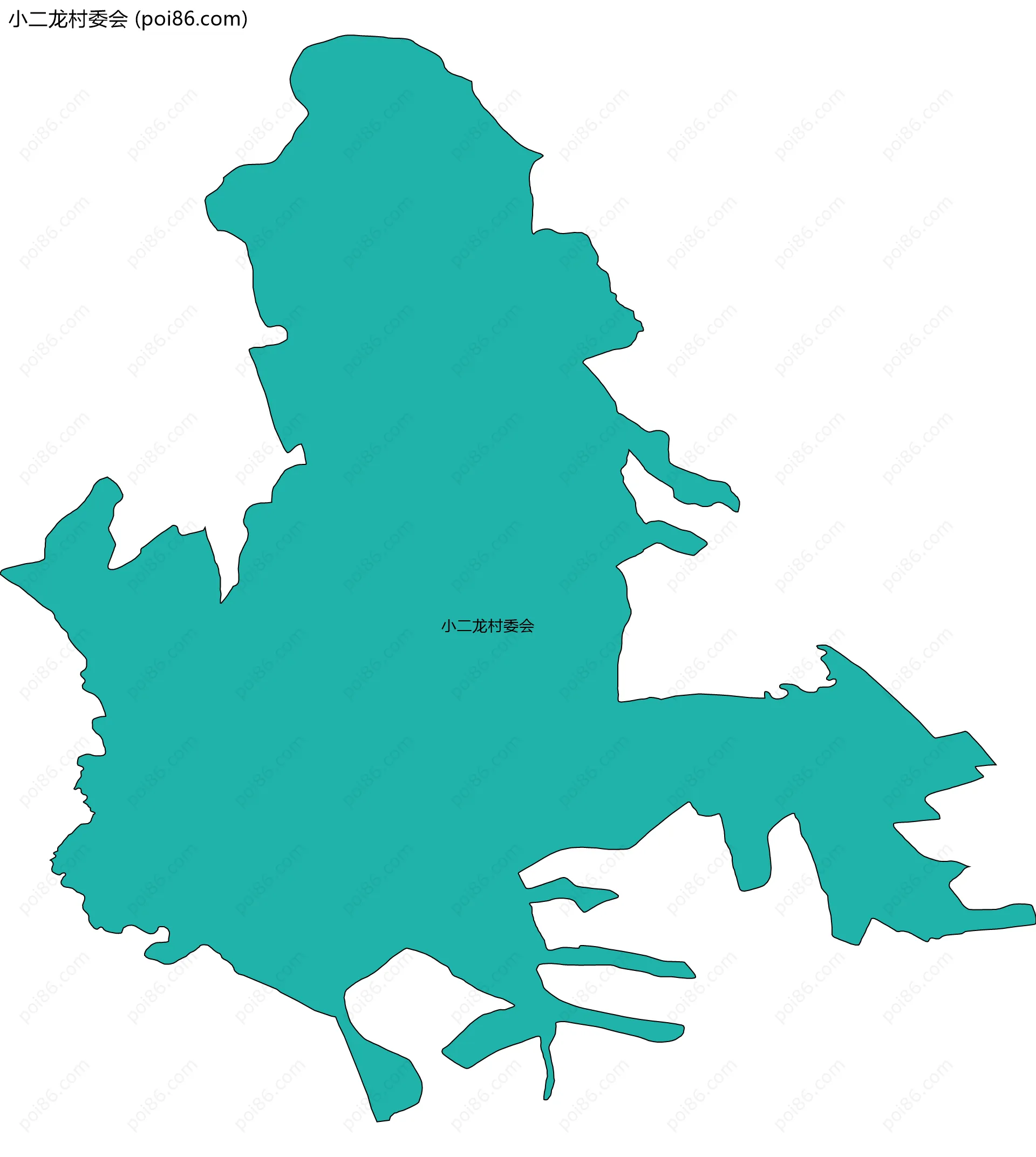 小二龙村委会边界地图