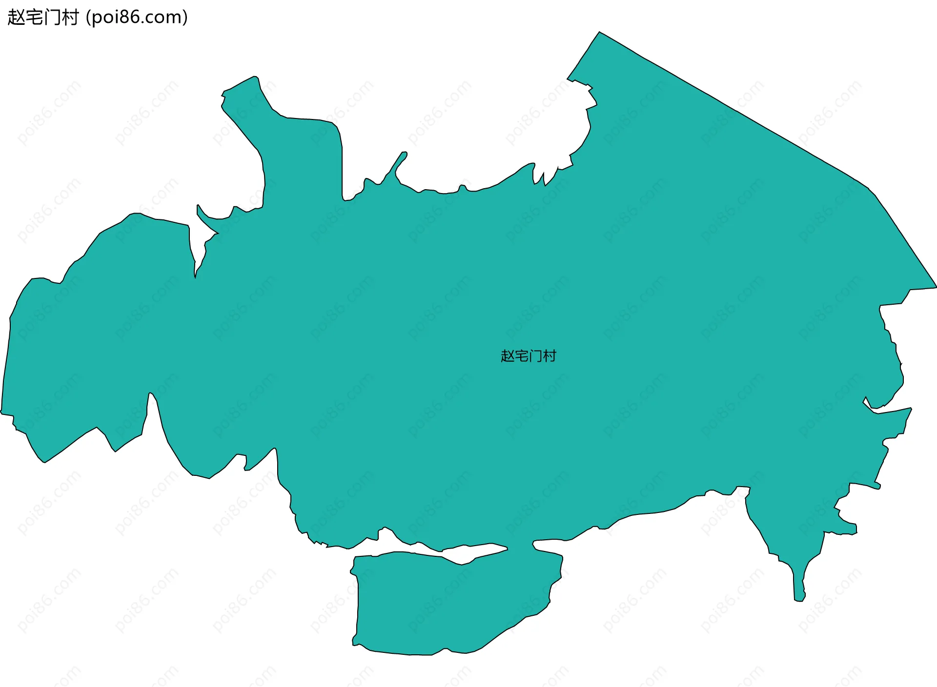 赵宅门村边界地图
