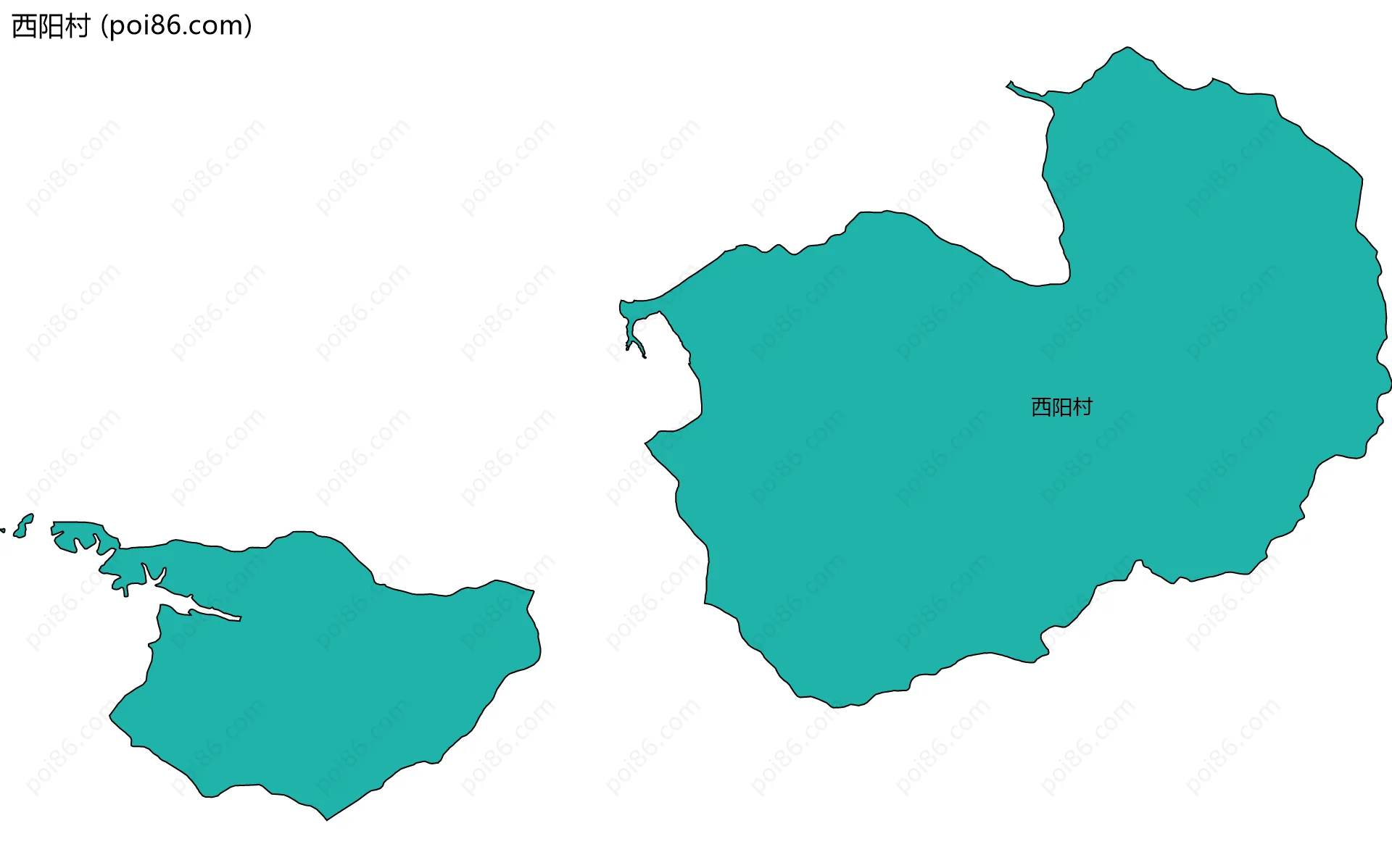 西阳村边界地图