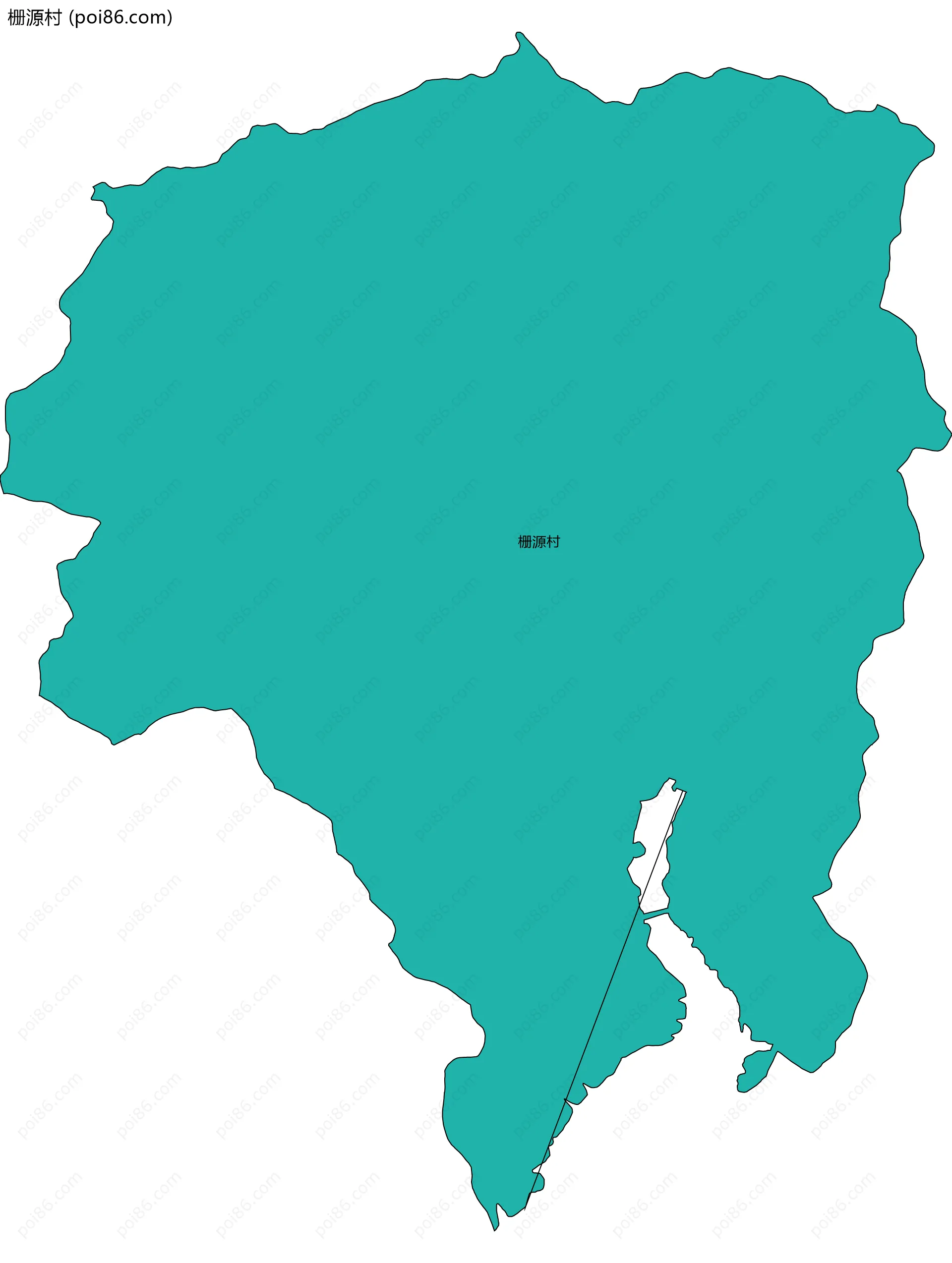 栅源村边界地图