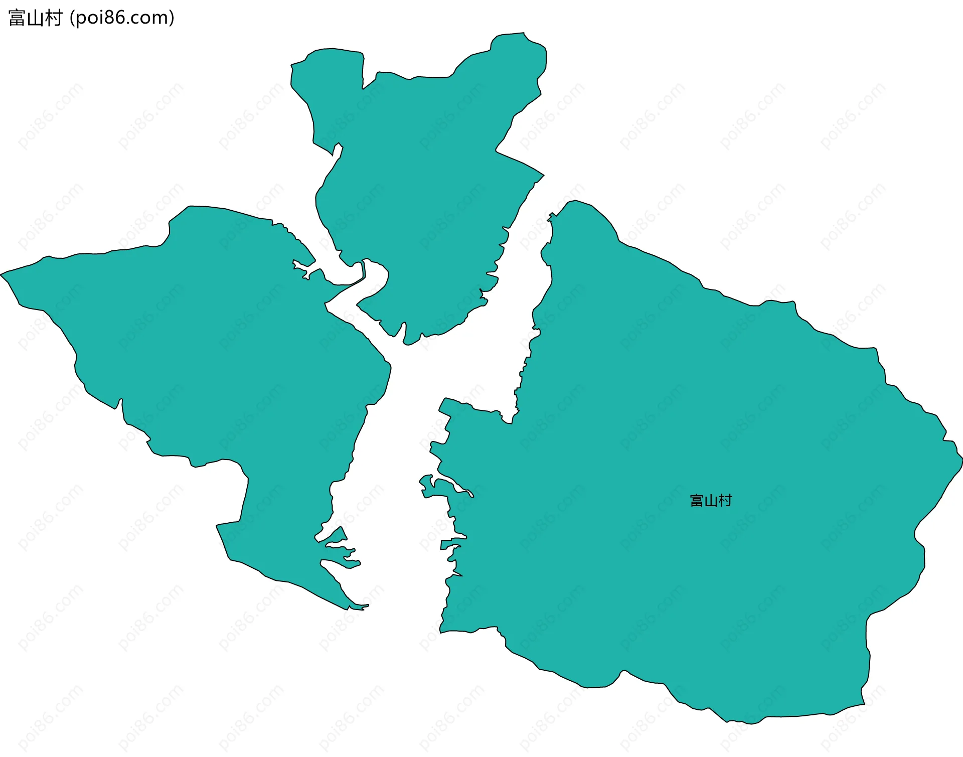 富山村边界地图