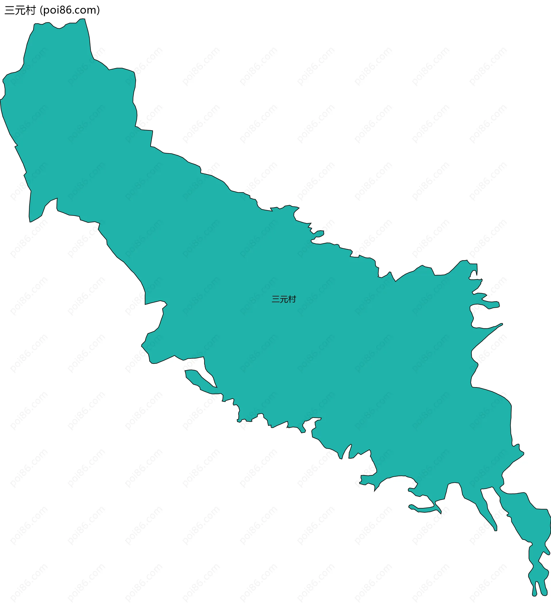 三元村边界地图