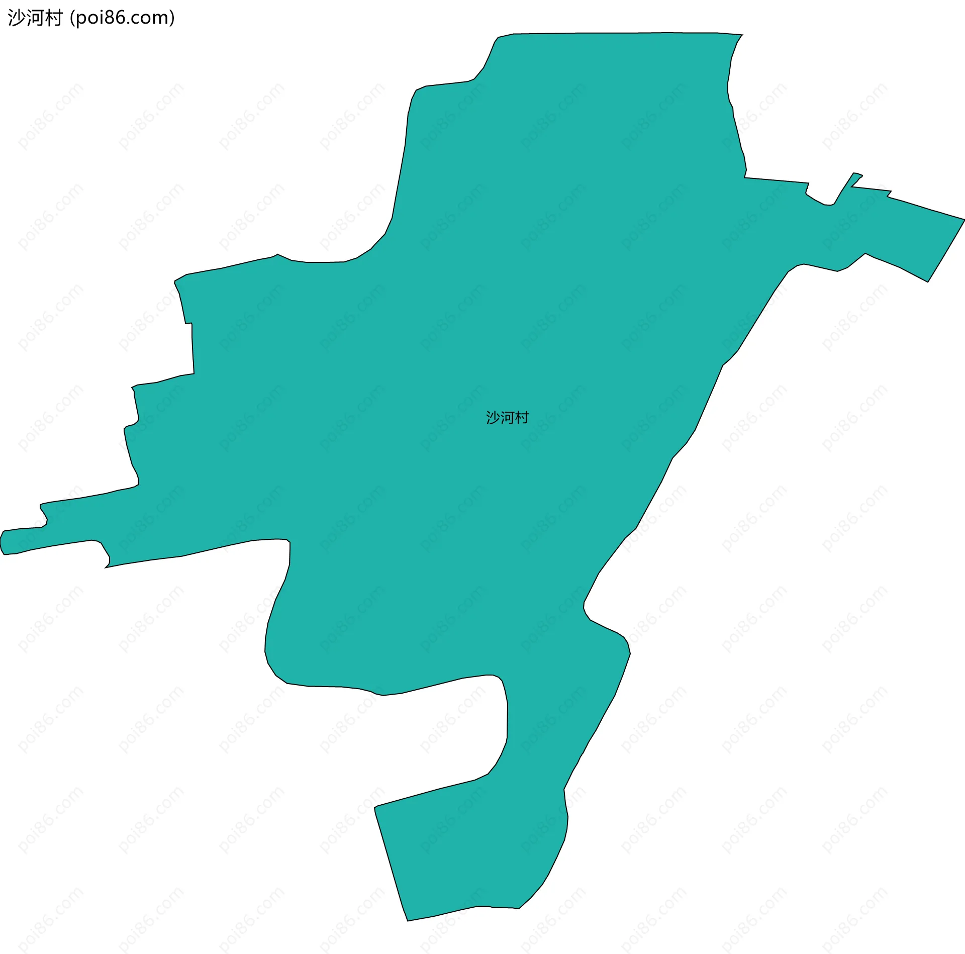 沙河村边界地图