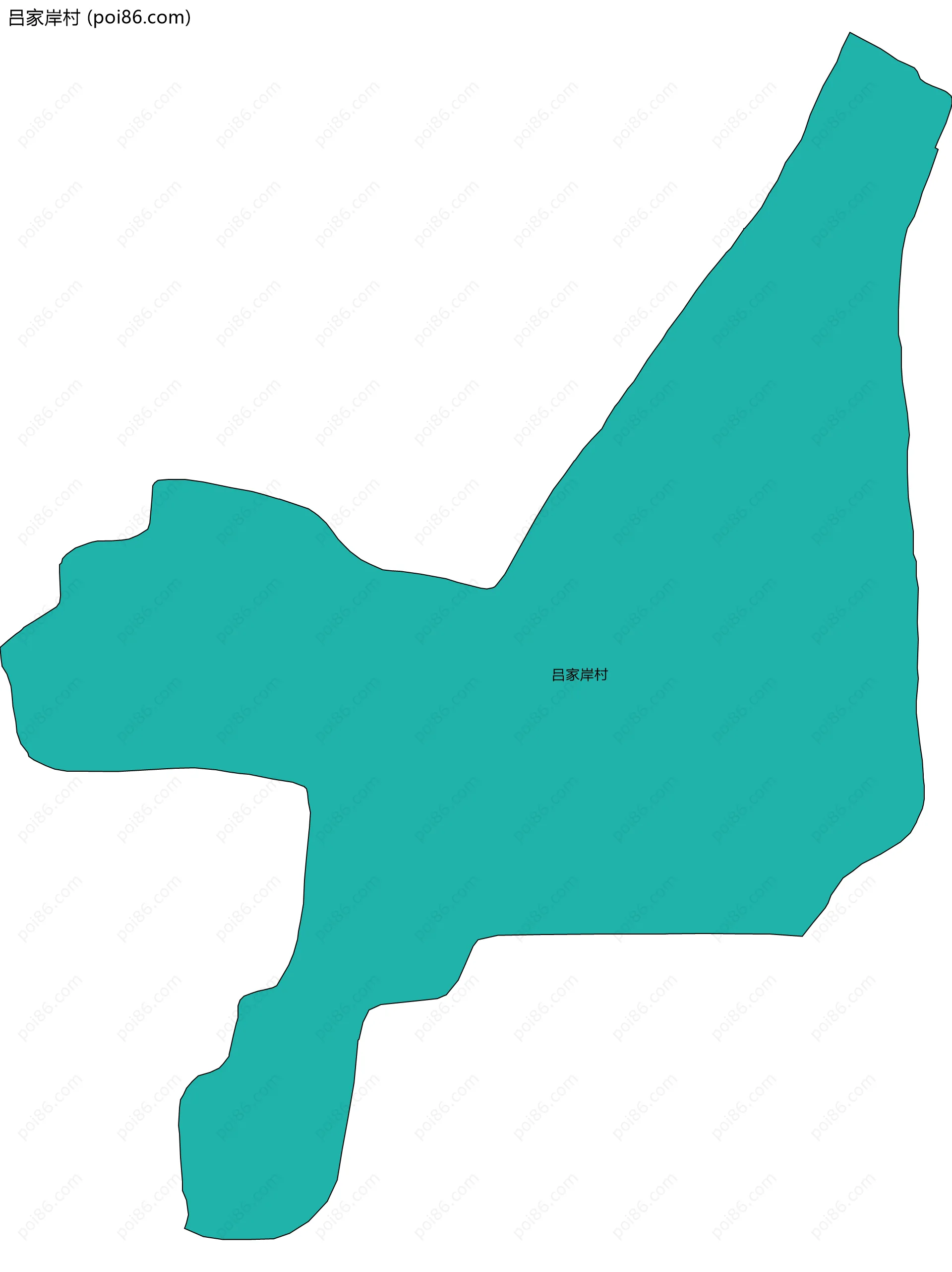 吕家岸村边界地图