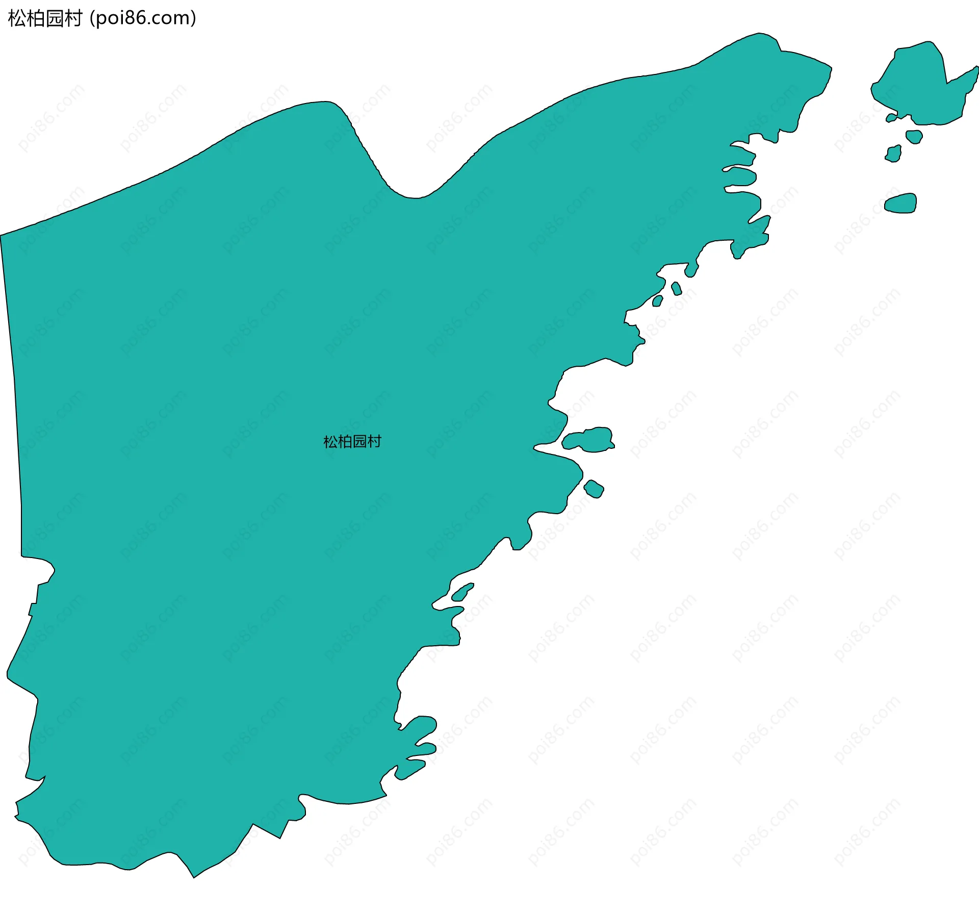 松柏园村边界地图