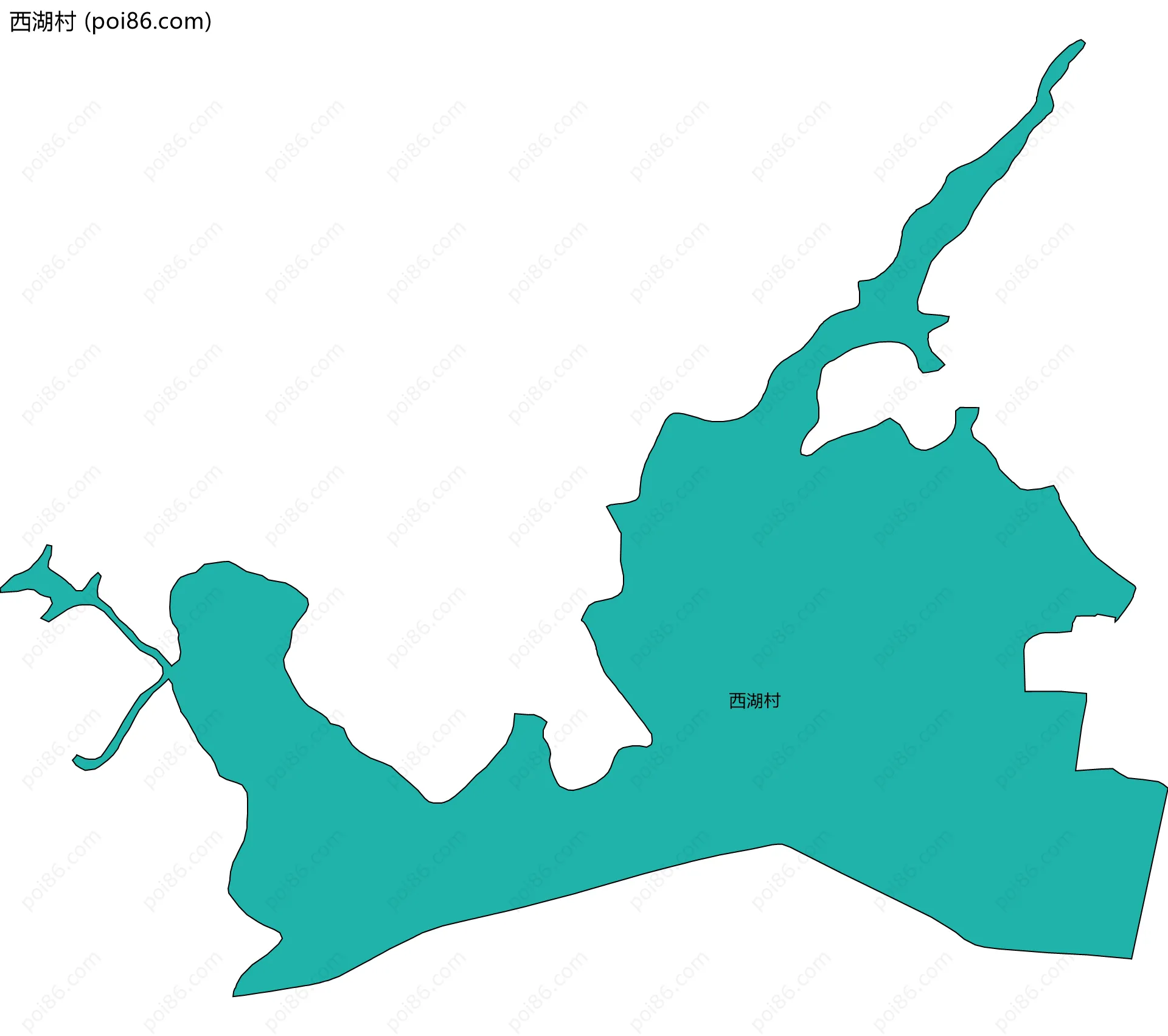 西湖村边界地图