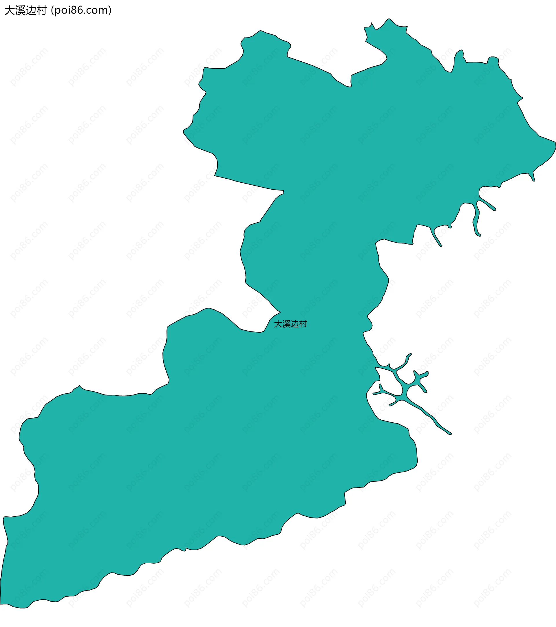 大溪边村边界地图