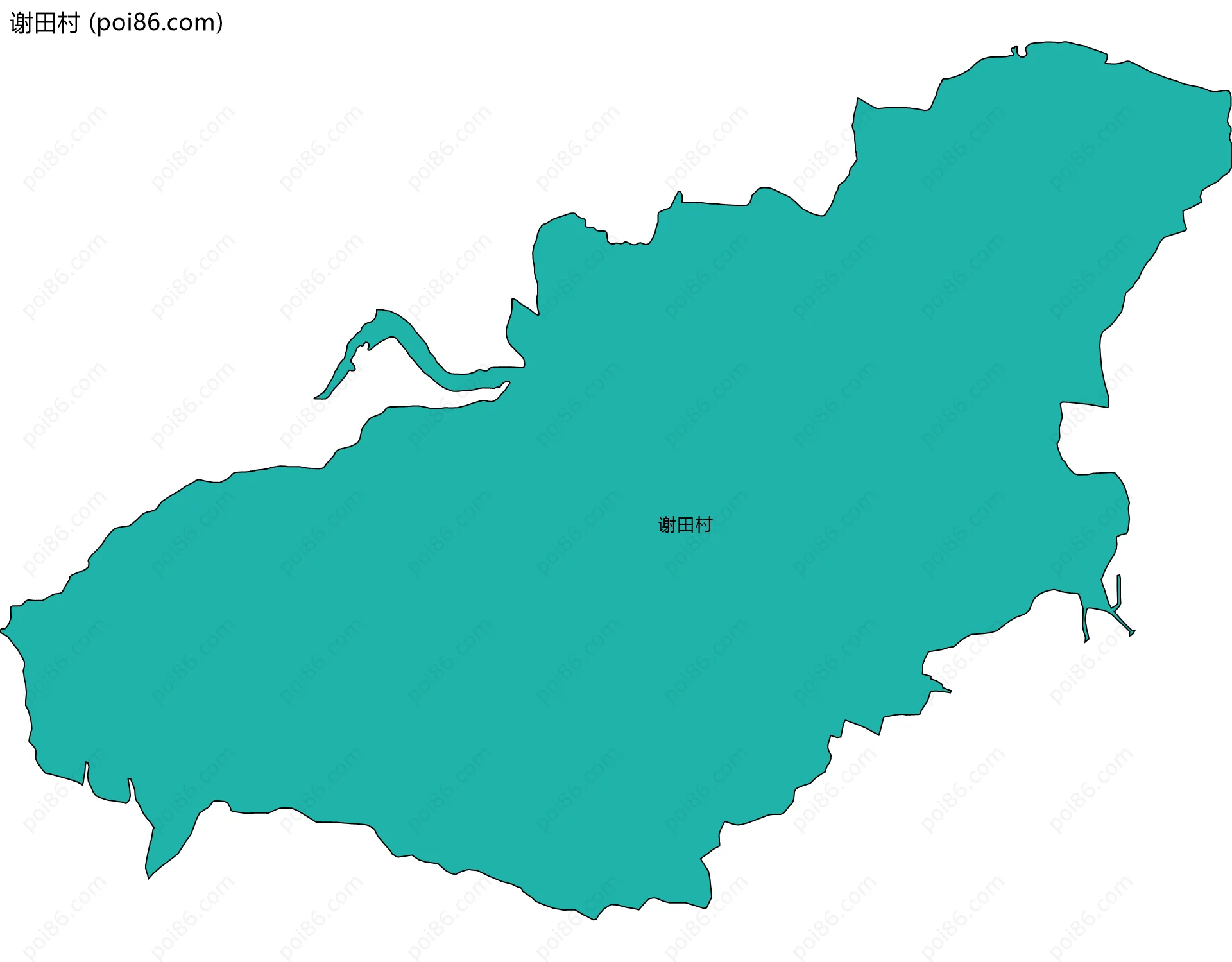 谢田村边界地图