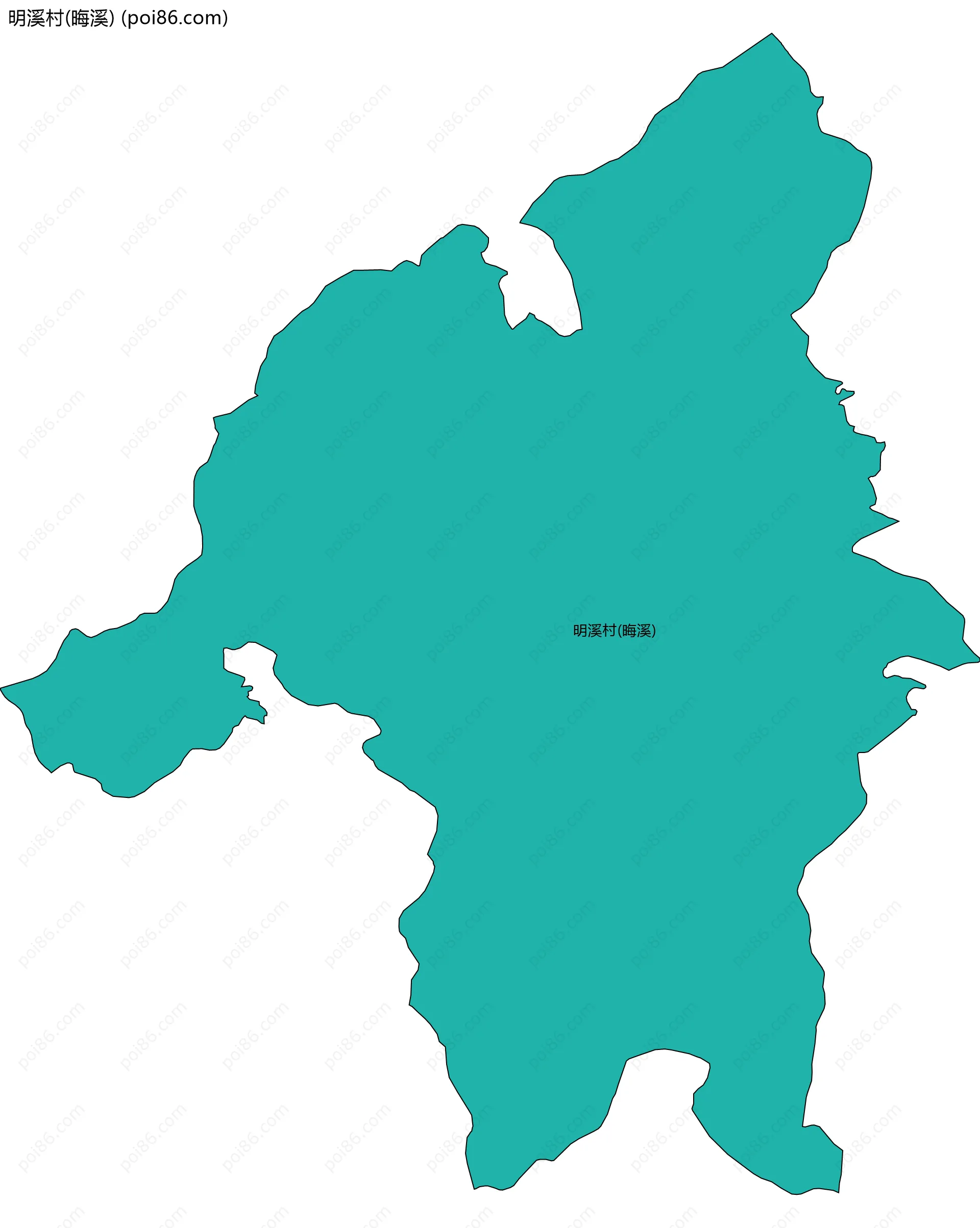 明溪村(晦溪)边界地图