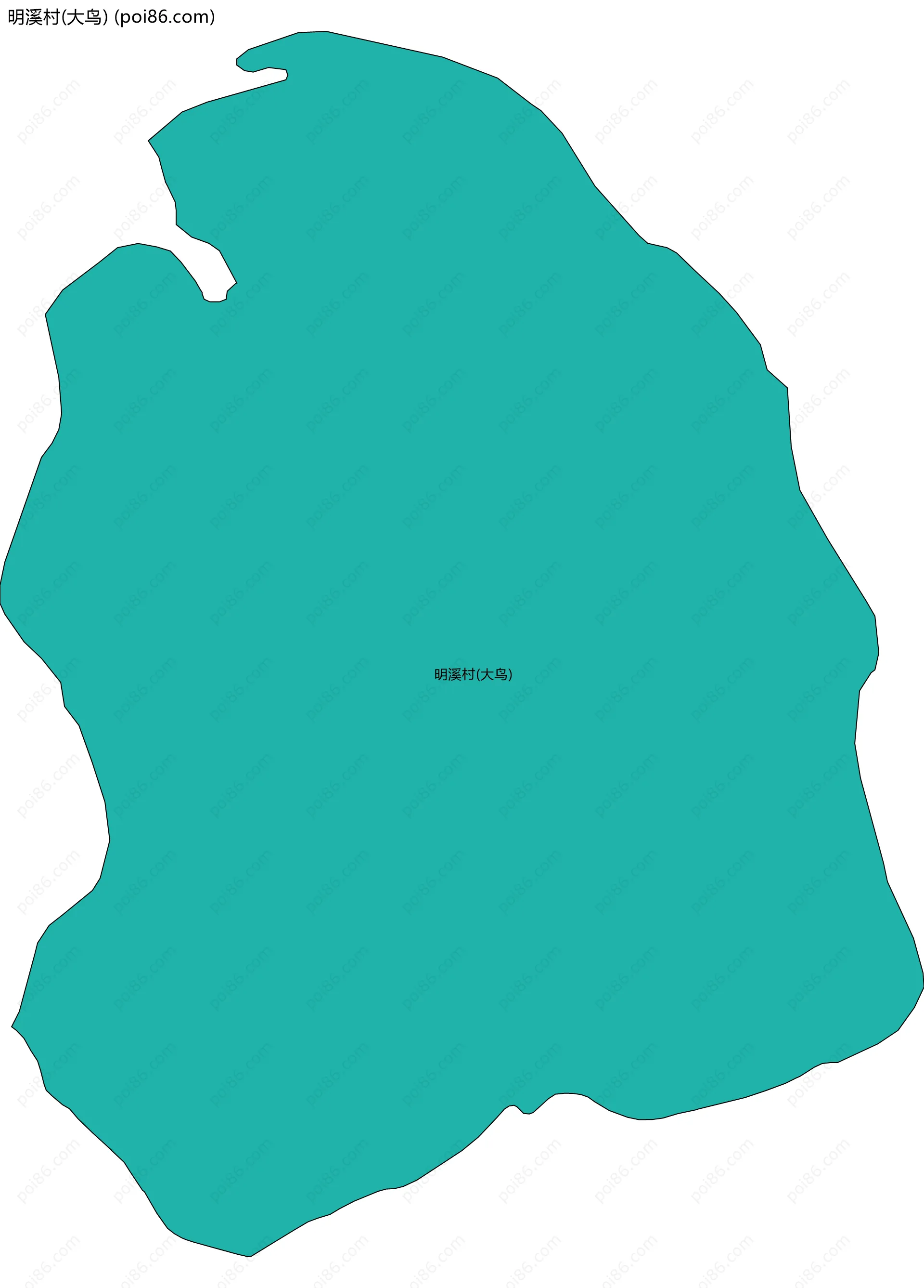 明溪村(大鸟)边界地图
