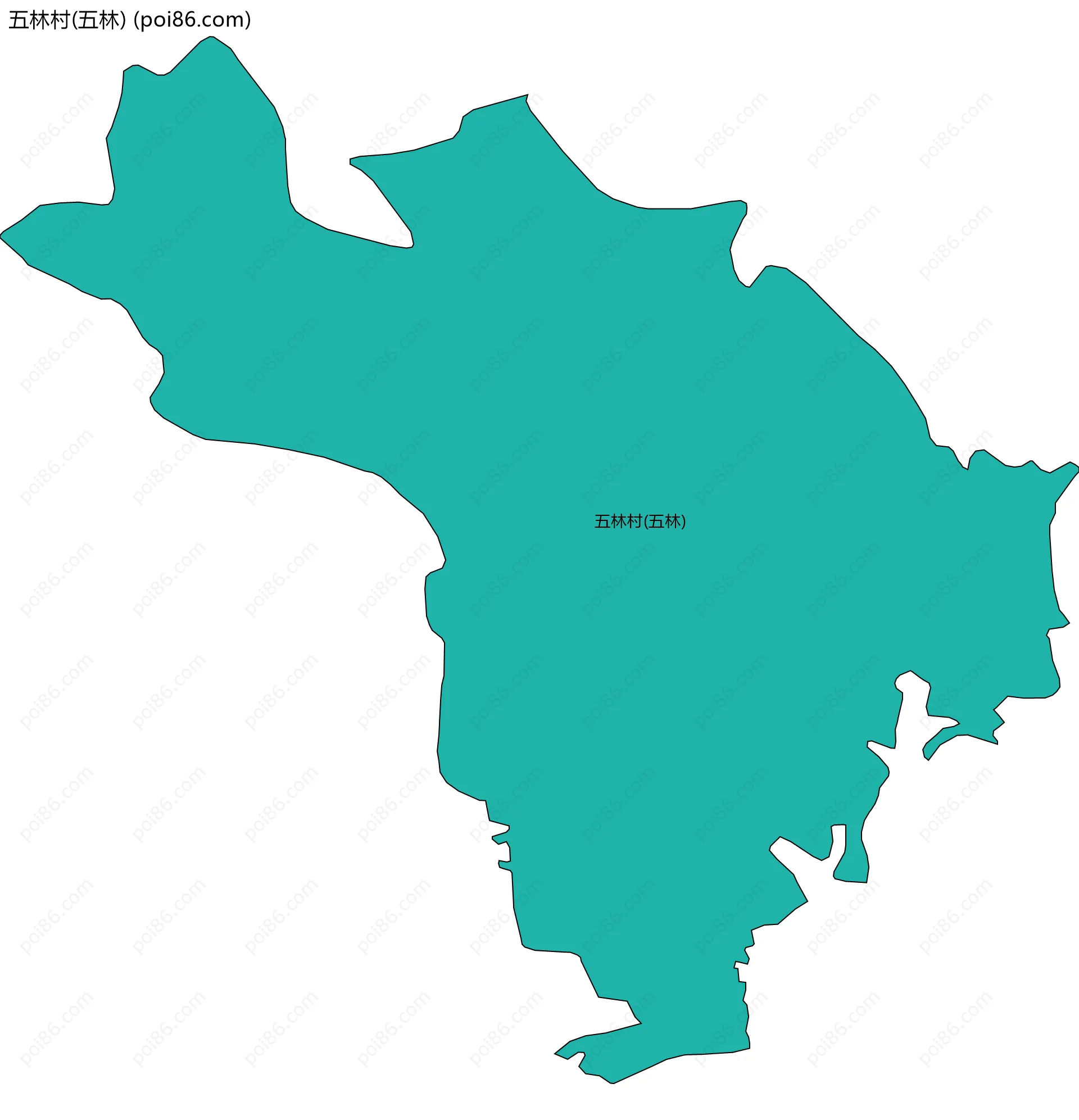 五林村(五林)边界地图