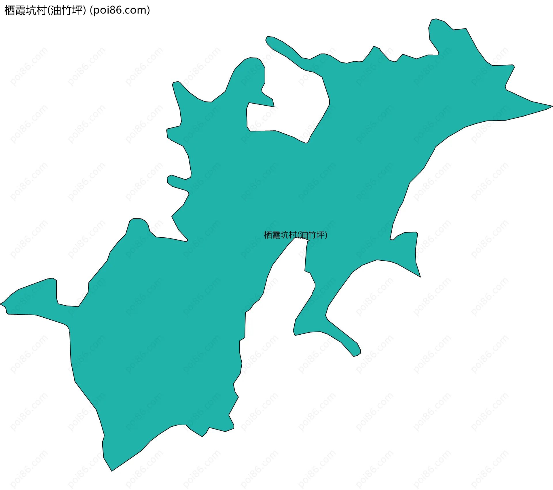 栖霞坑村(油竹坪)边界地图