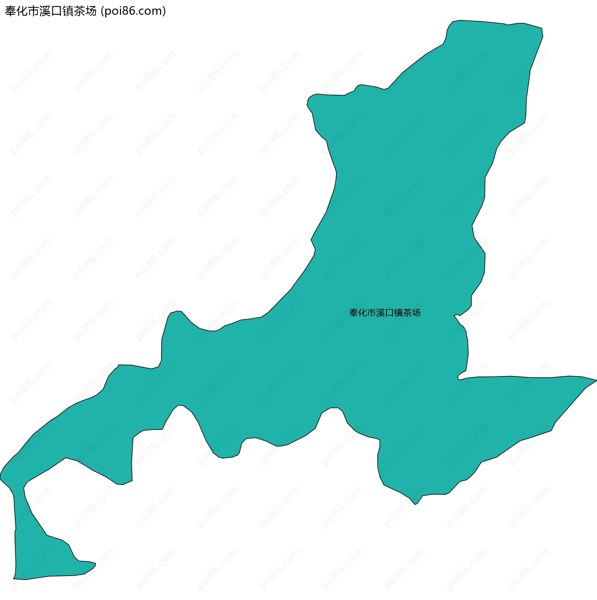 奉化市溪口镇茶场边界地图