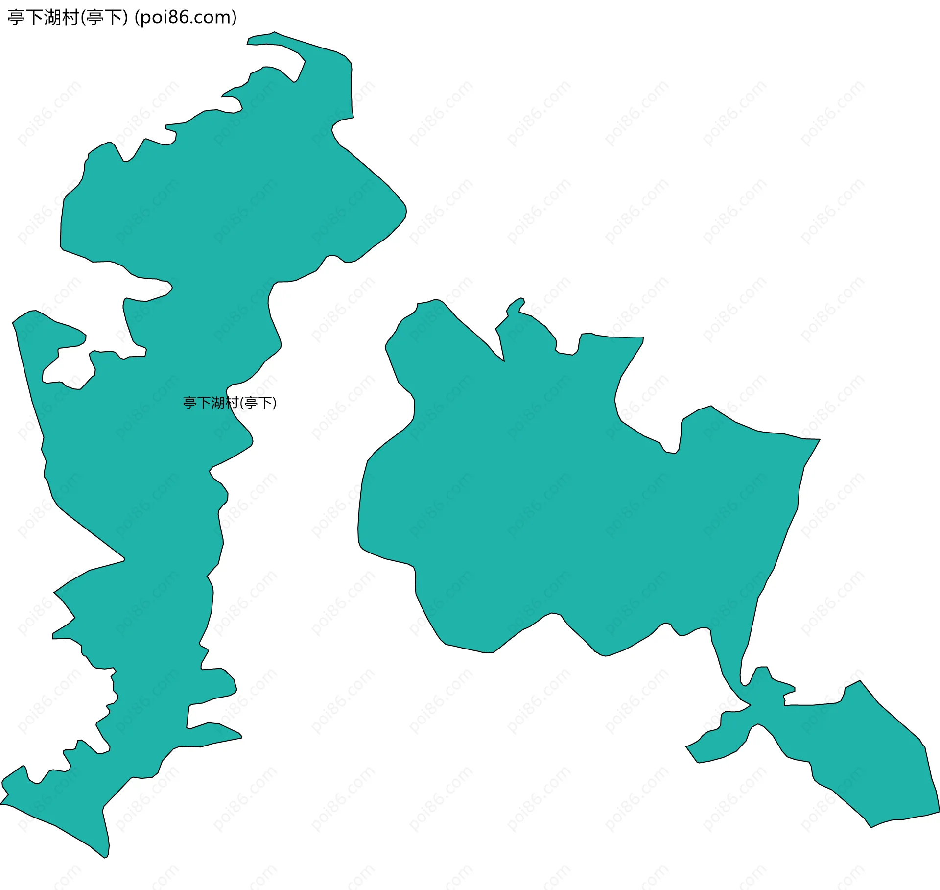 亭下湖村(亭下)边界地图
