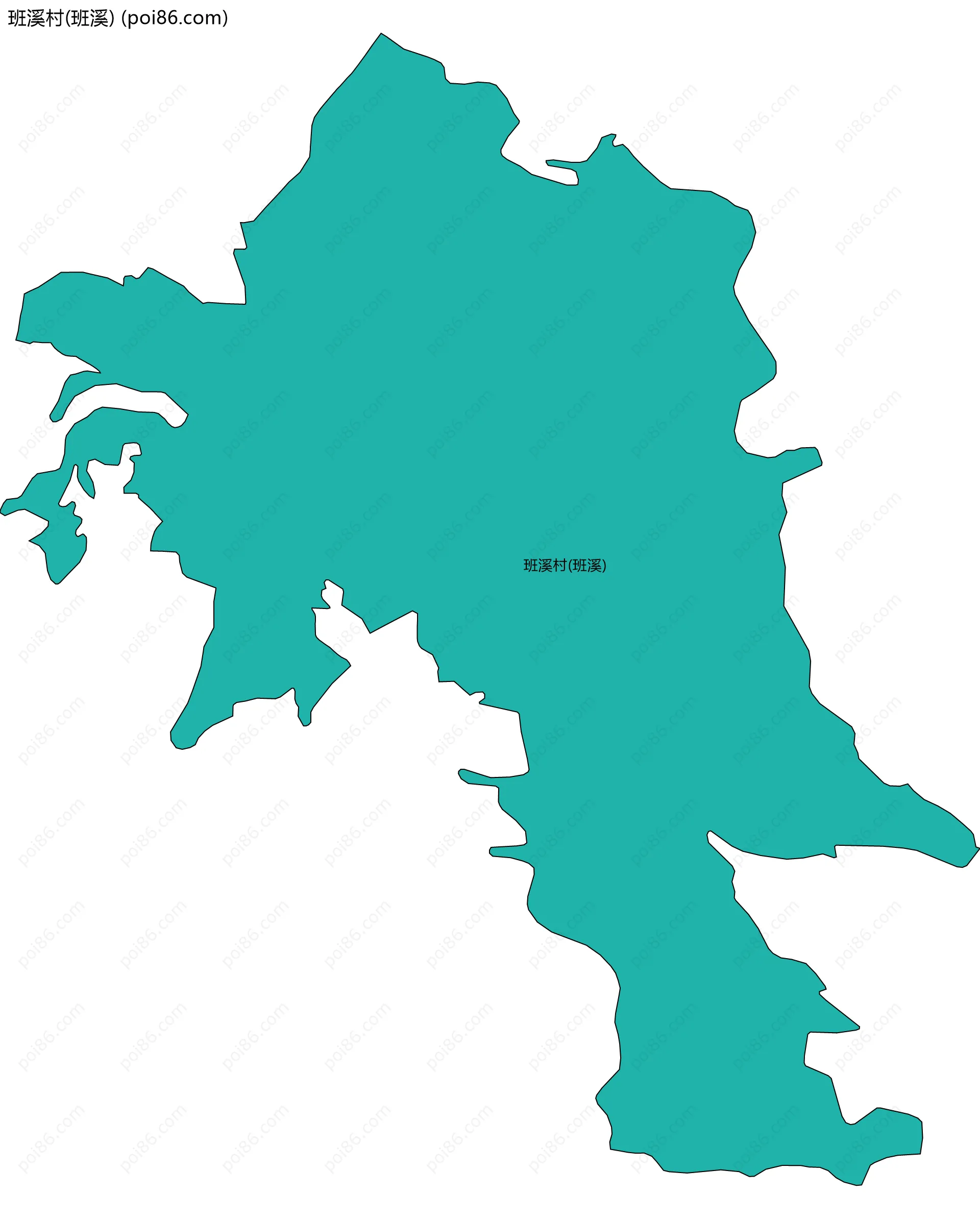 班溪村(班溪)边界地图