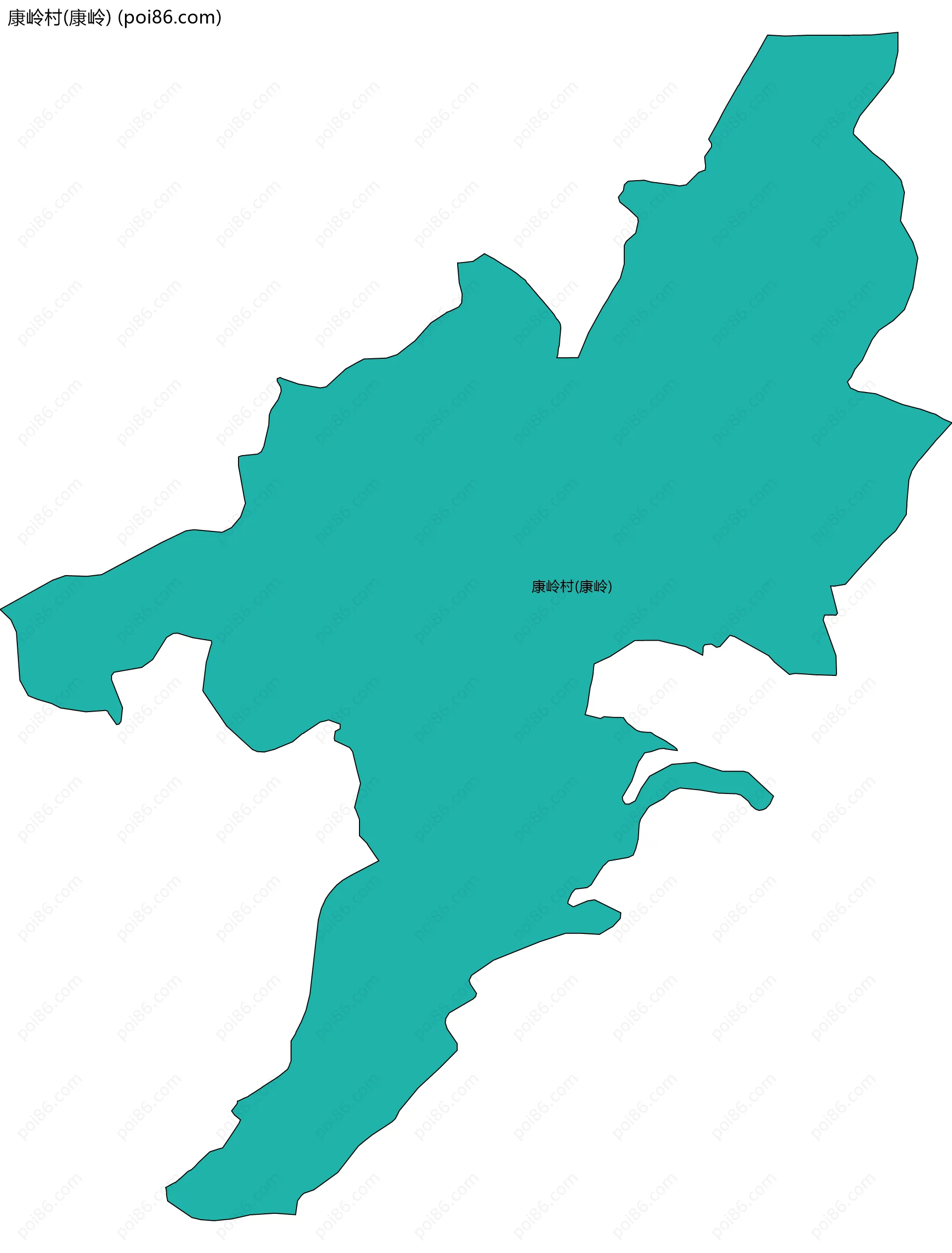 康岭村(康岭)边界地图