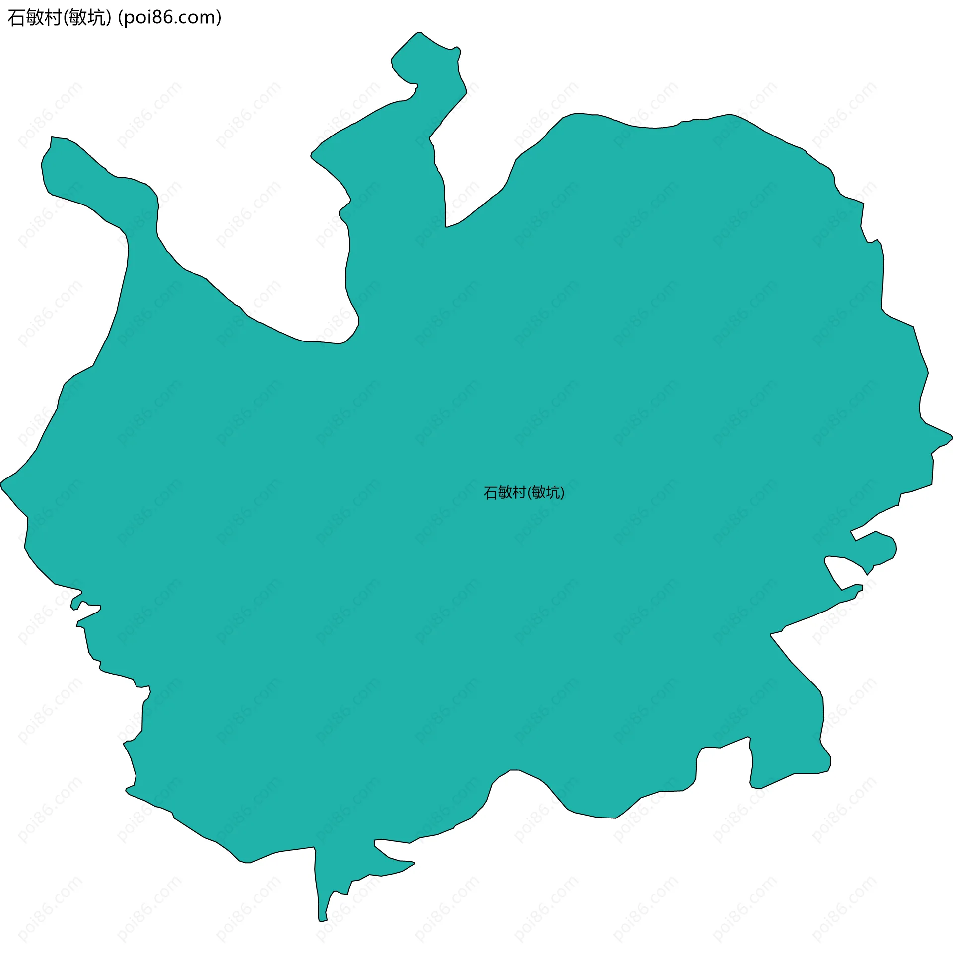 石敏村(敏坑)边界地图