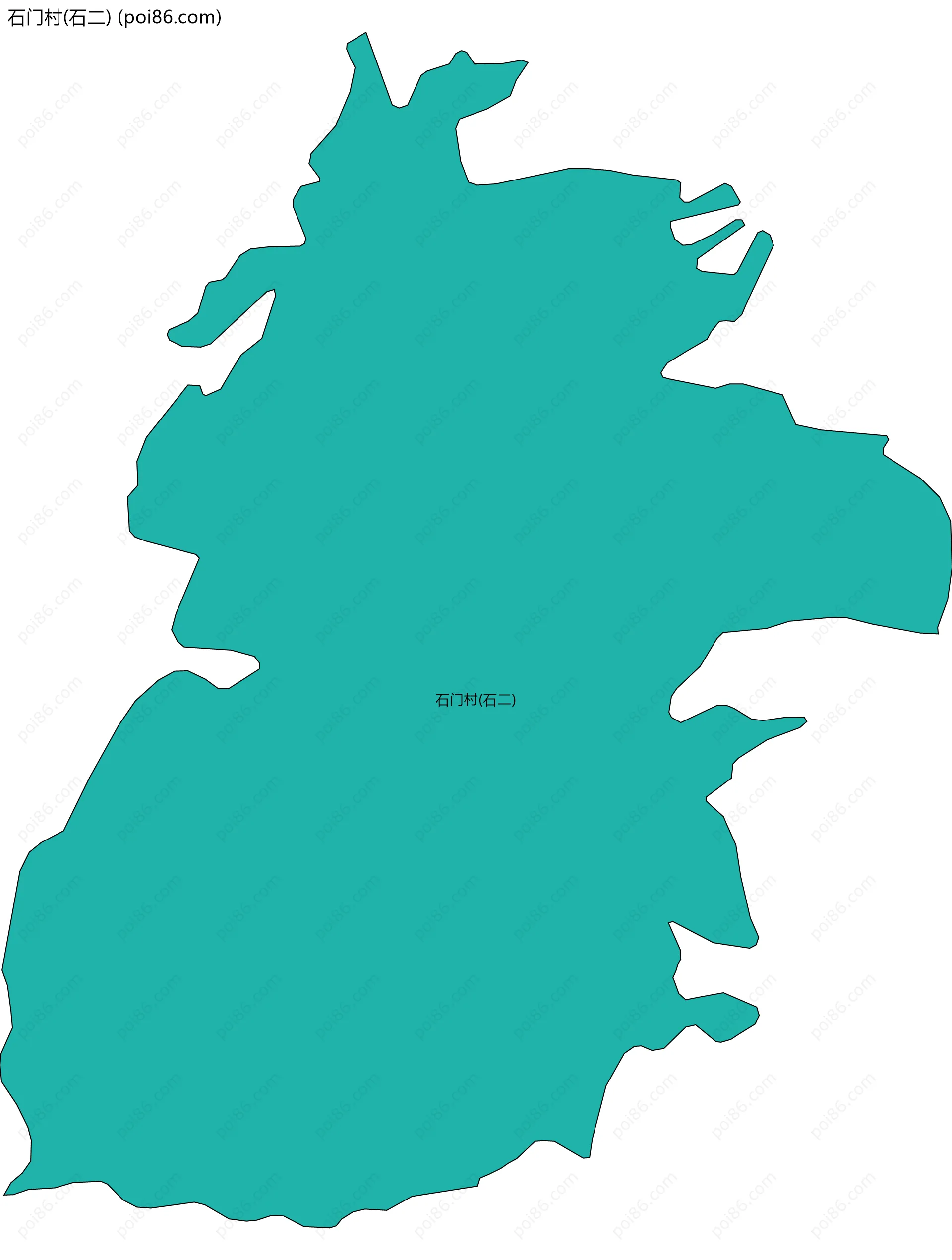 石门村(石二)边界地图