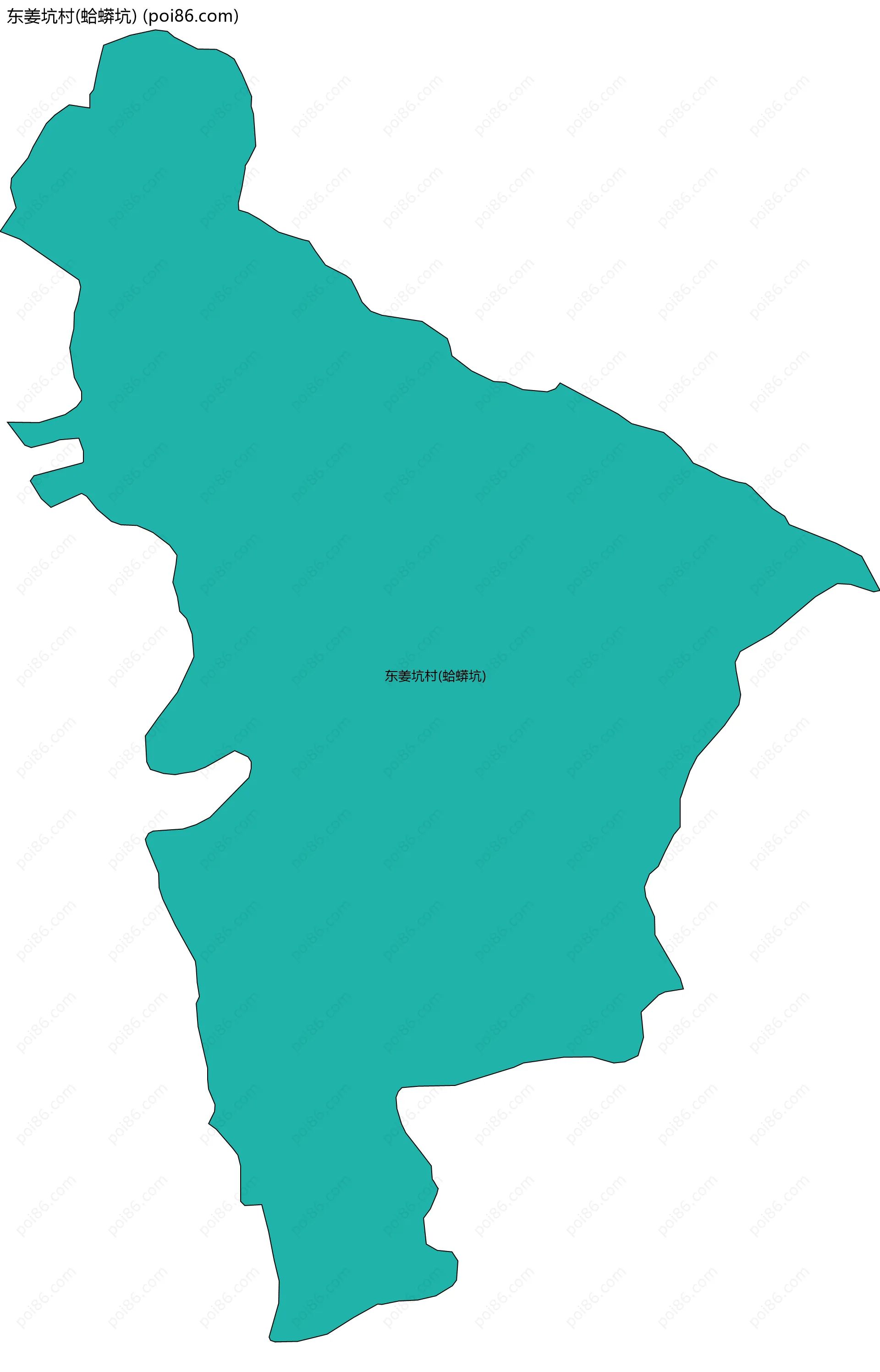 东姜坑村(蛤蟒坑)边界地图