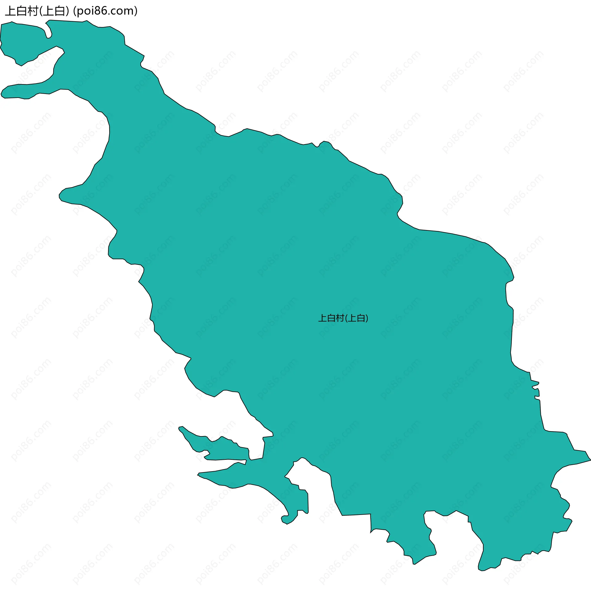 上白村(上白)边界地图