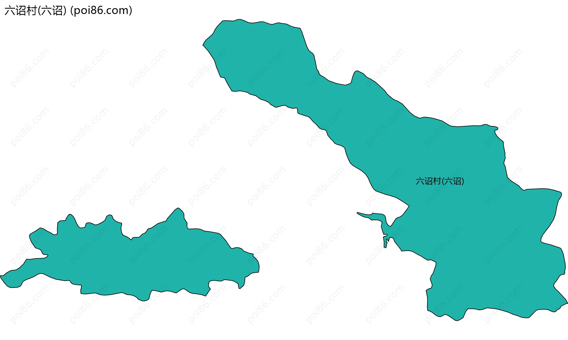 六诏村(六诏)边界地图