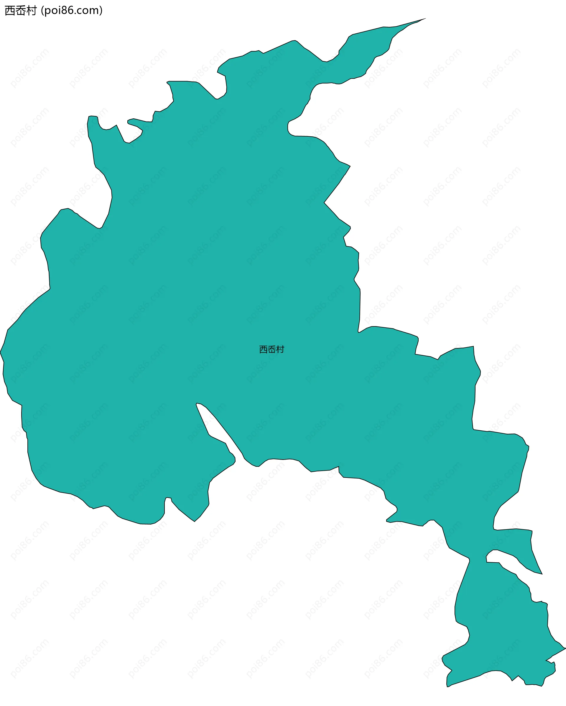 西岙村边界地图