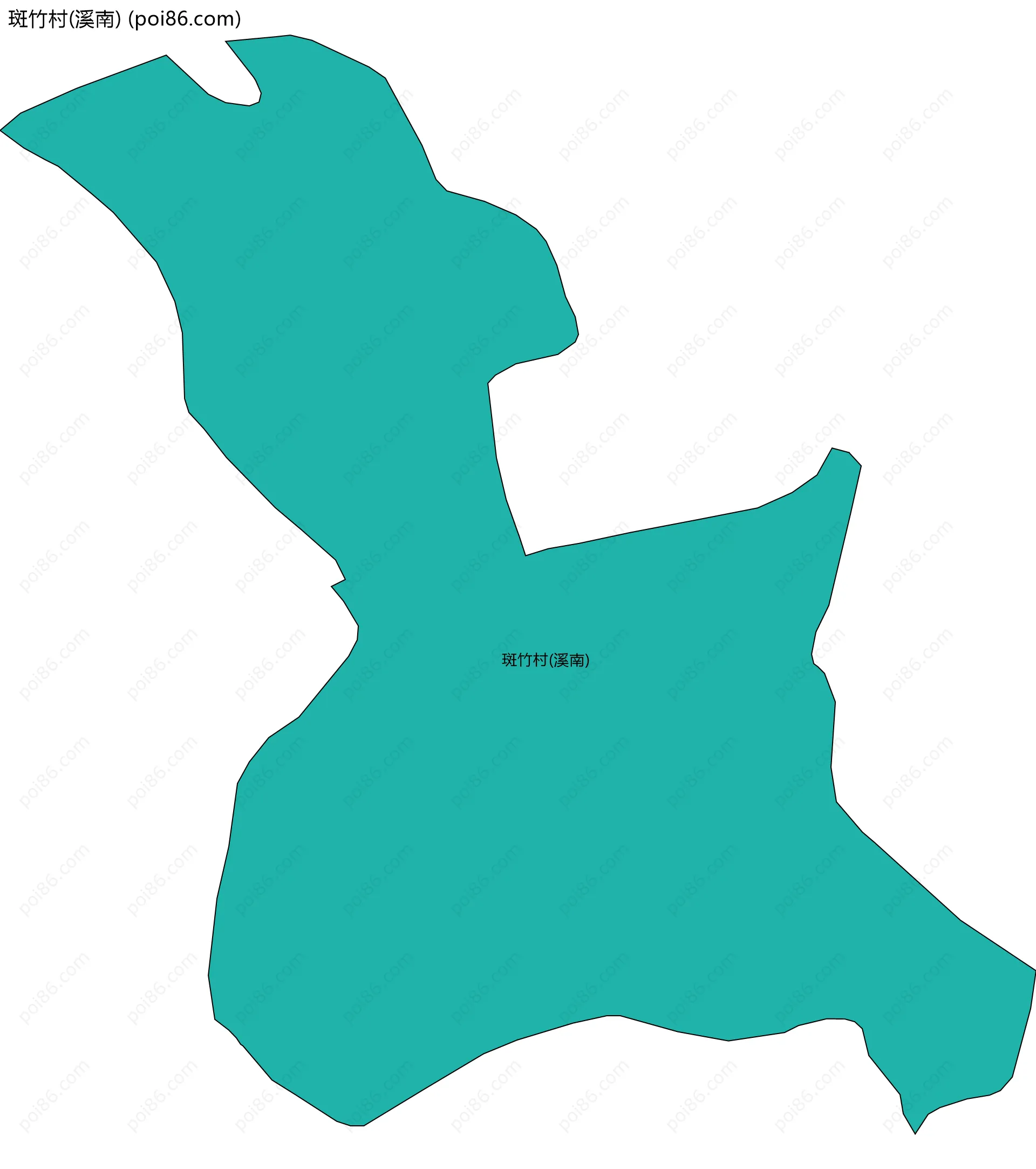 斑竹村(溪南)边界地图