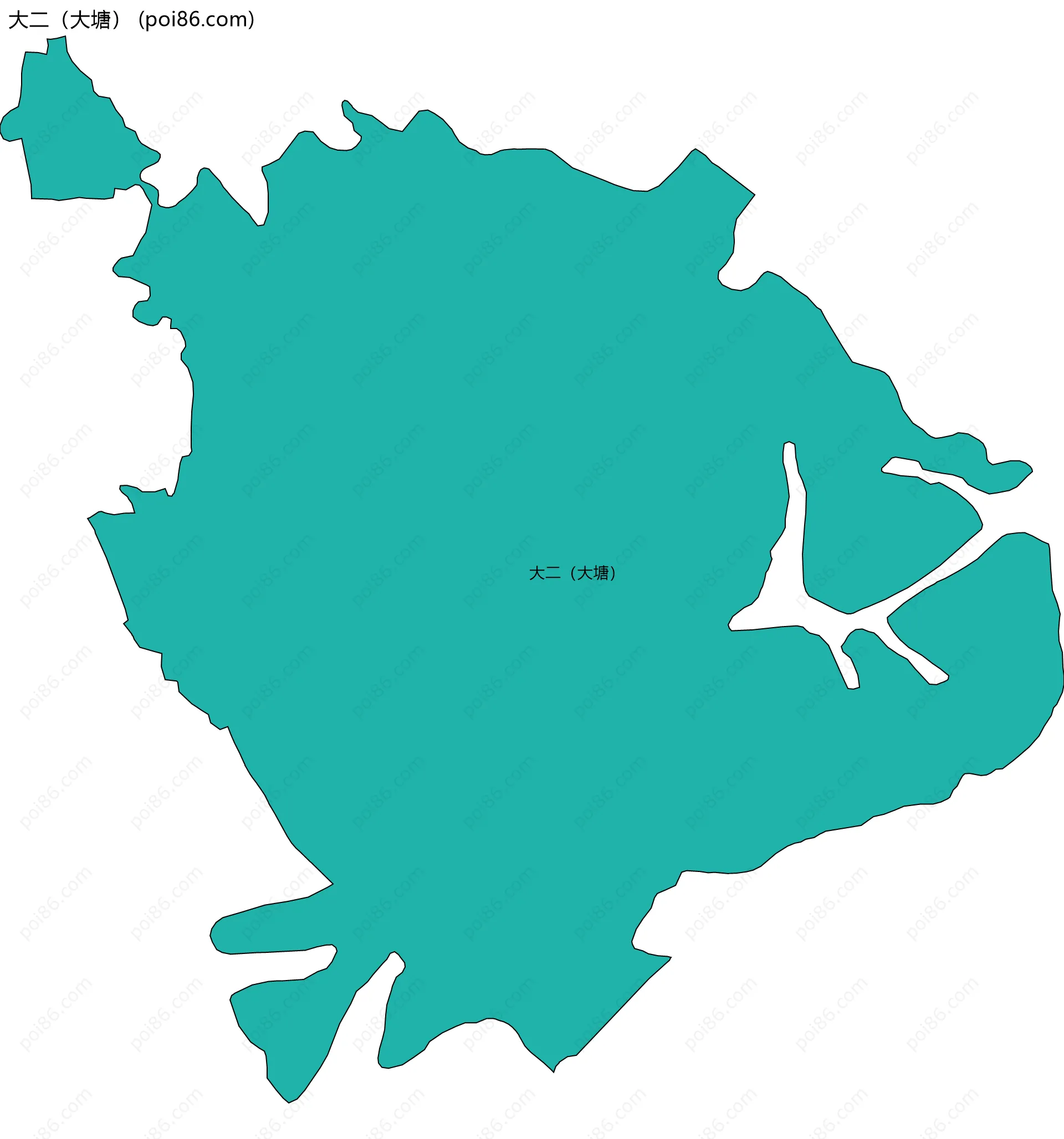 大二（大塘）边界地图