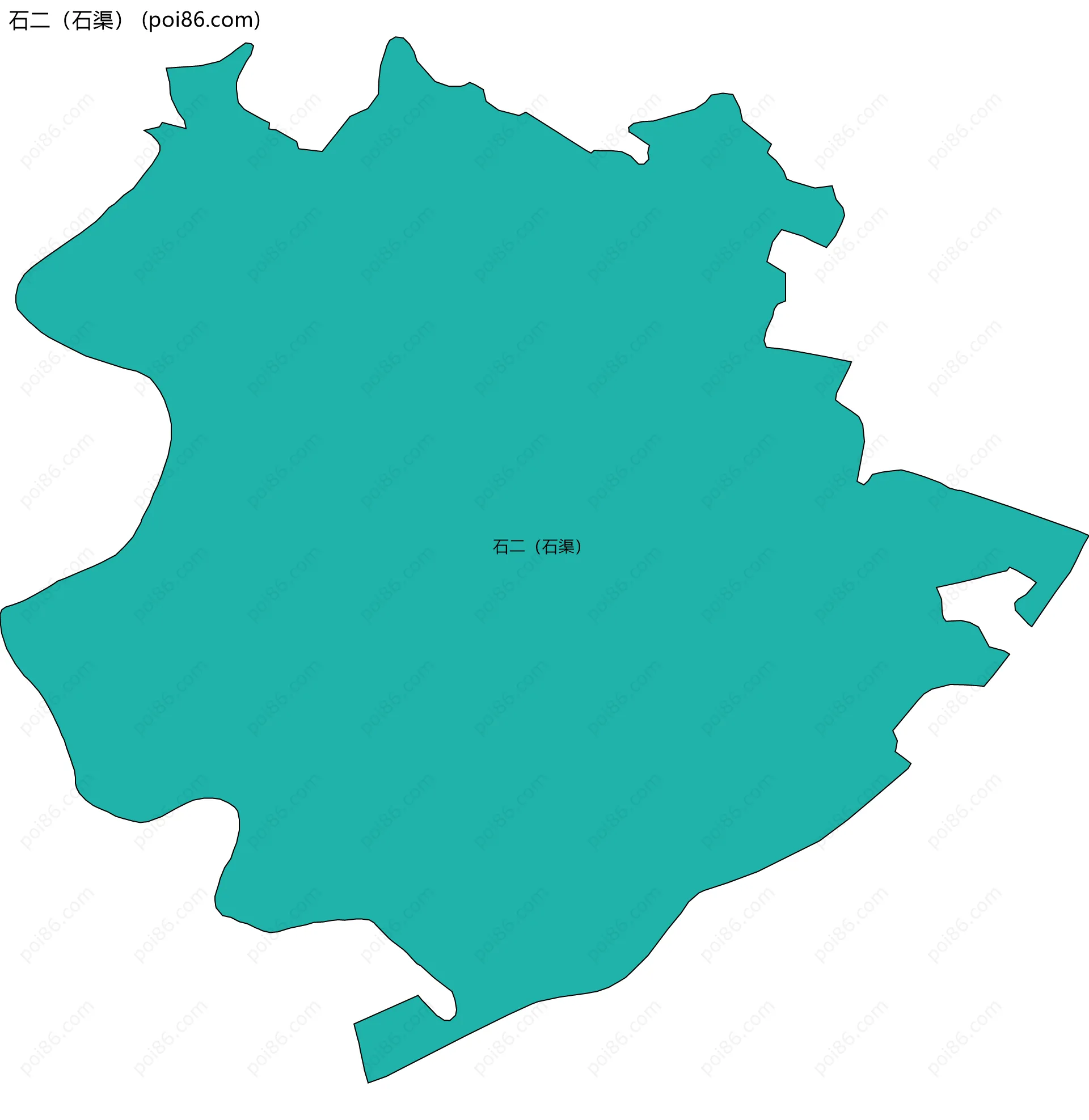 石二（石渠）边界地图