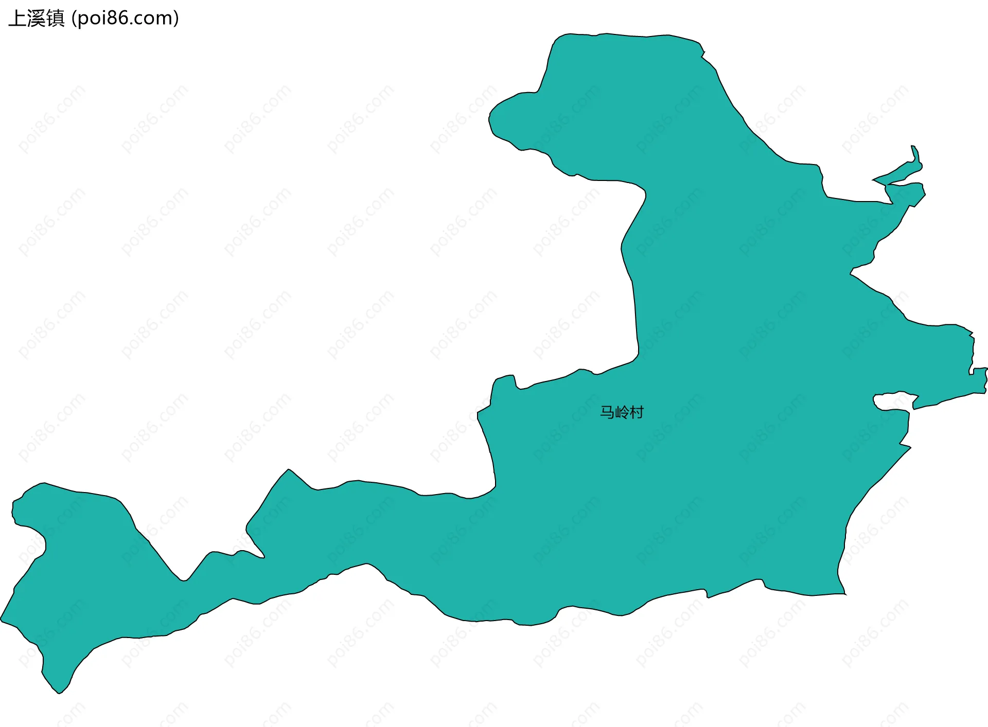 上溪镇边界地图(五级行政区划)