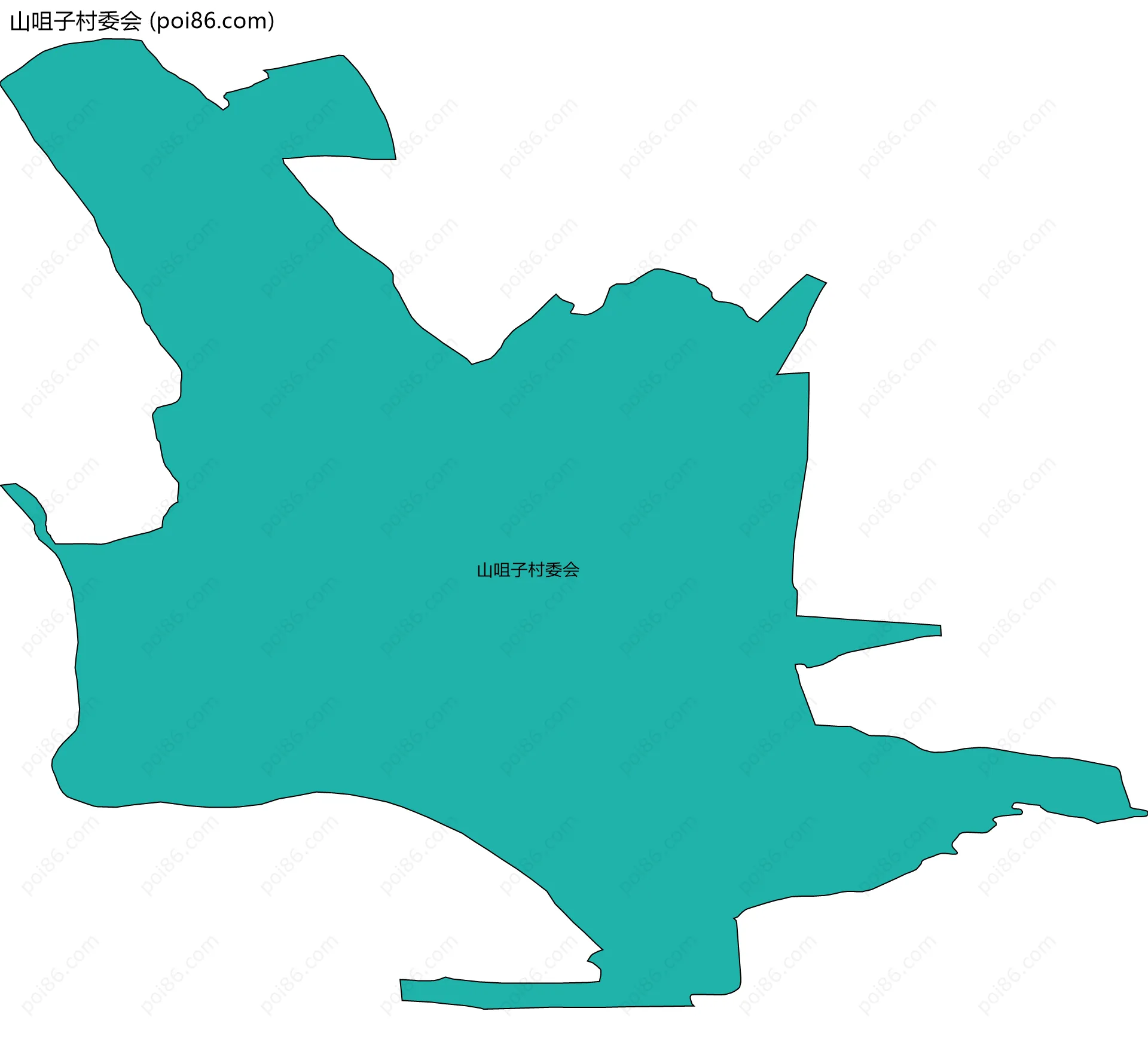 山咀子村委会边界地图