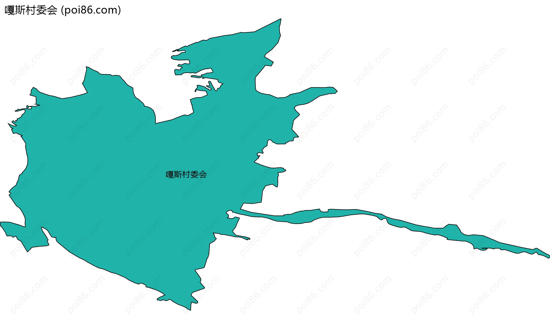 嘎斯村委会边界地图