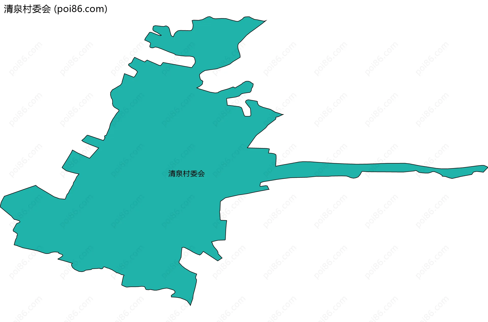清泉村委会边界地图